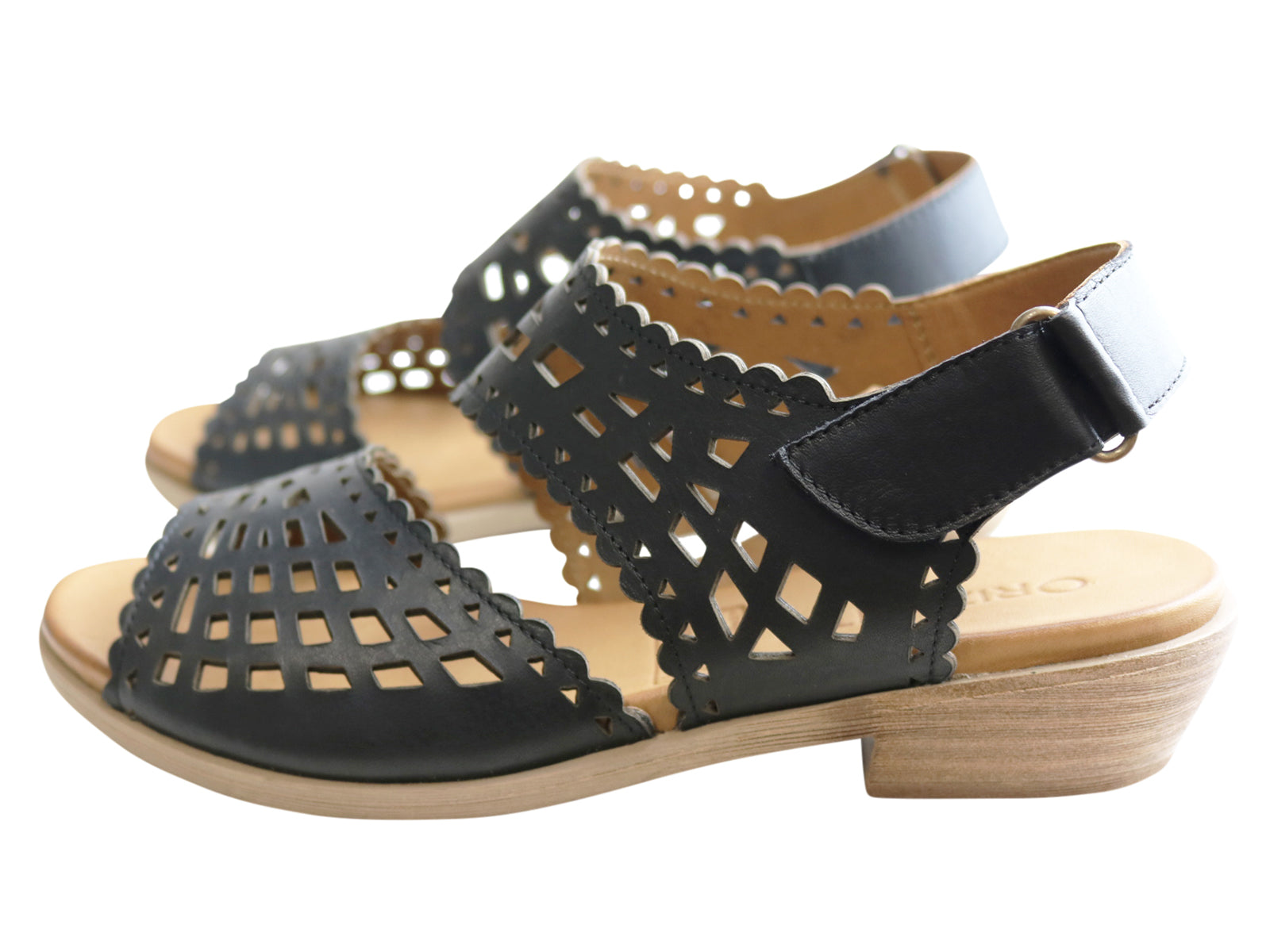 Orizonte Kelvy Women's Comfortable Leather Low Heel Sandals - European Style Summer Casual Shoes for Walking, Travel & Beach Outfits