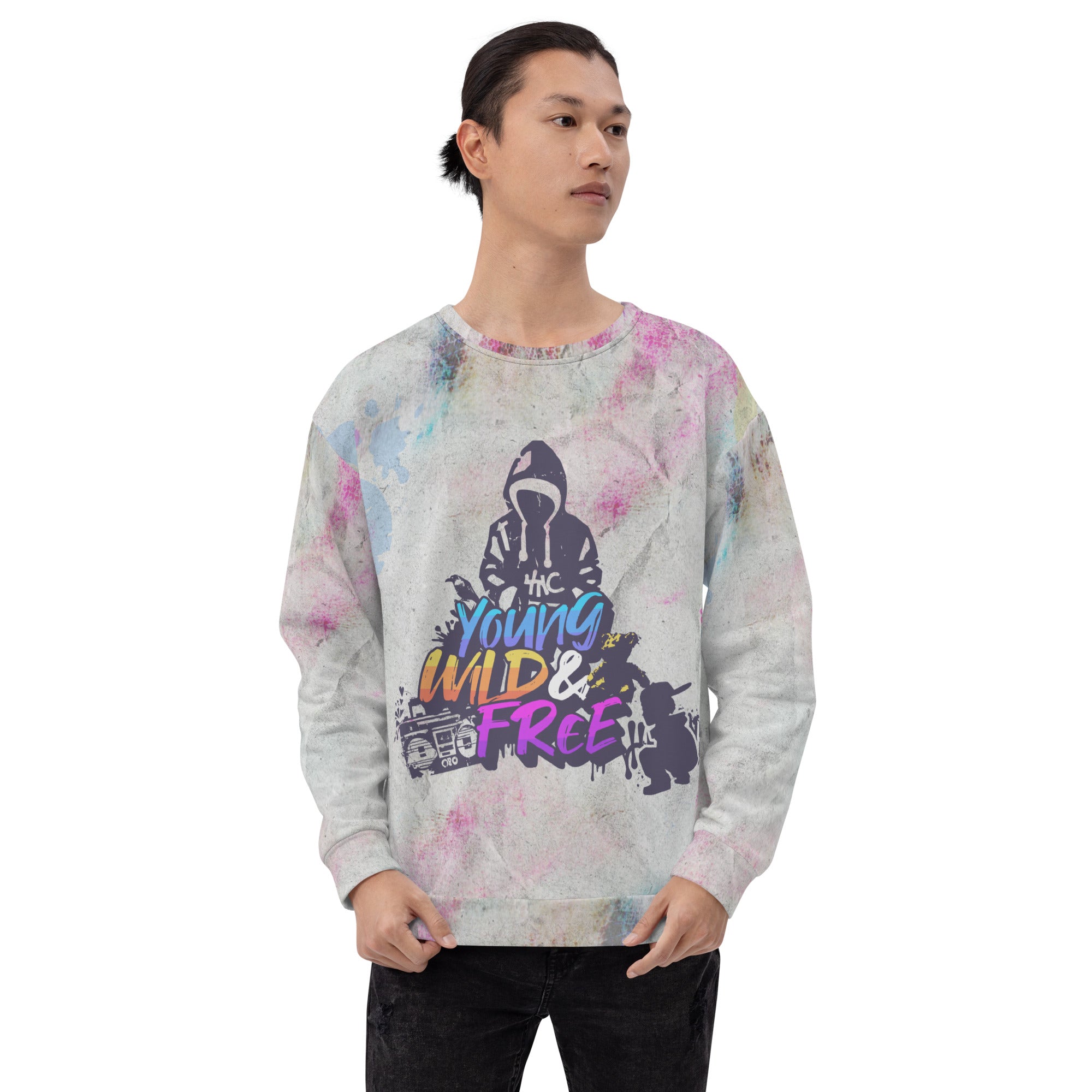 Young Wild Free Unisex Sweatshirt - Trendy Oversized Pullover for Men & Women | Perfect for Streetwear, Casual Outfits & Loungewear