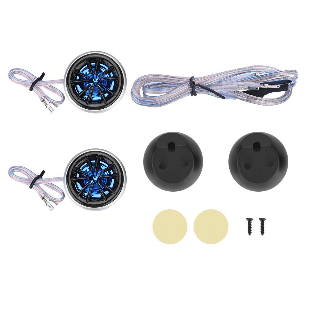 Qiilu 150W Car Tweeter Speakers - High-Performance Horn Tweeters for Enhanced Car Audio, Black+Blue - Perfect for Car Stereo Upgrades and Road Trips