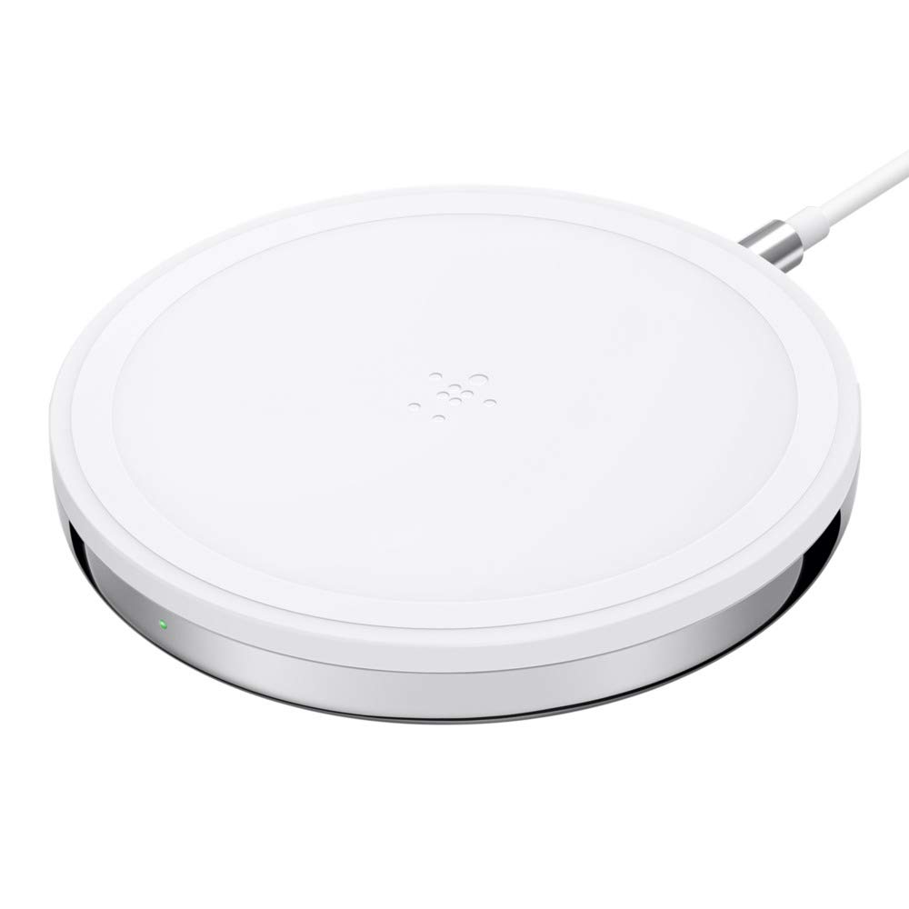 Belkin Boost UP Special Edition Qi-Certified Fast Wireless Charging Pad with AC Adapter - 10W Fast Charging for iPhone 15/14/13/12, Samsung Galaxy S23/S22/S21 - Perfect for Bedside, Office & Travel (White)