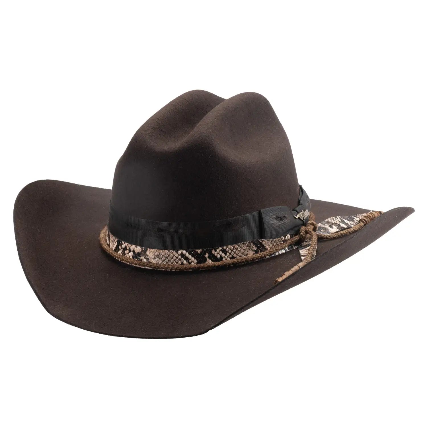 Bullhide Texas Hold 'Em Wool Felt Cowboy Hat for Men - Western Style Rancher Hat with Leather Band - Perfect for Rodeo, Country Music Festivals & Outdoor Adventures