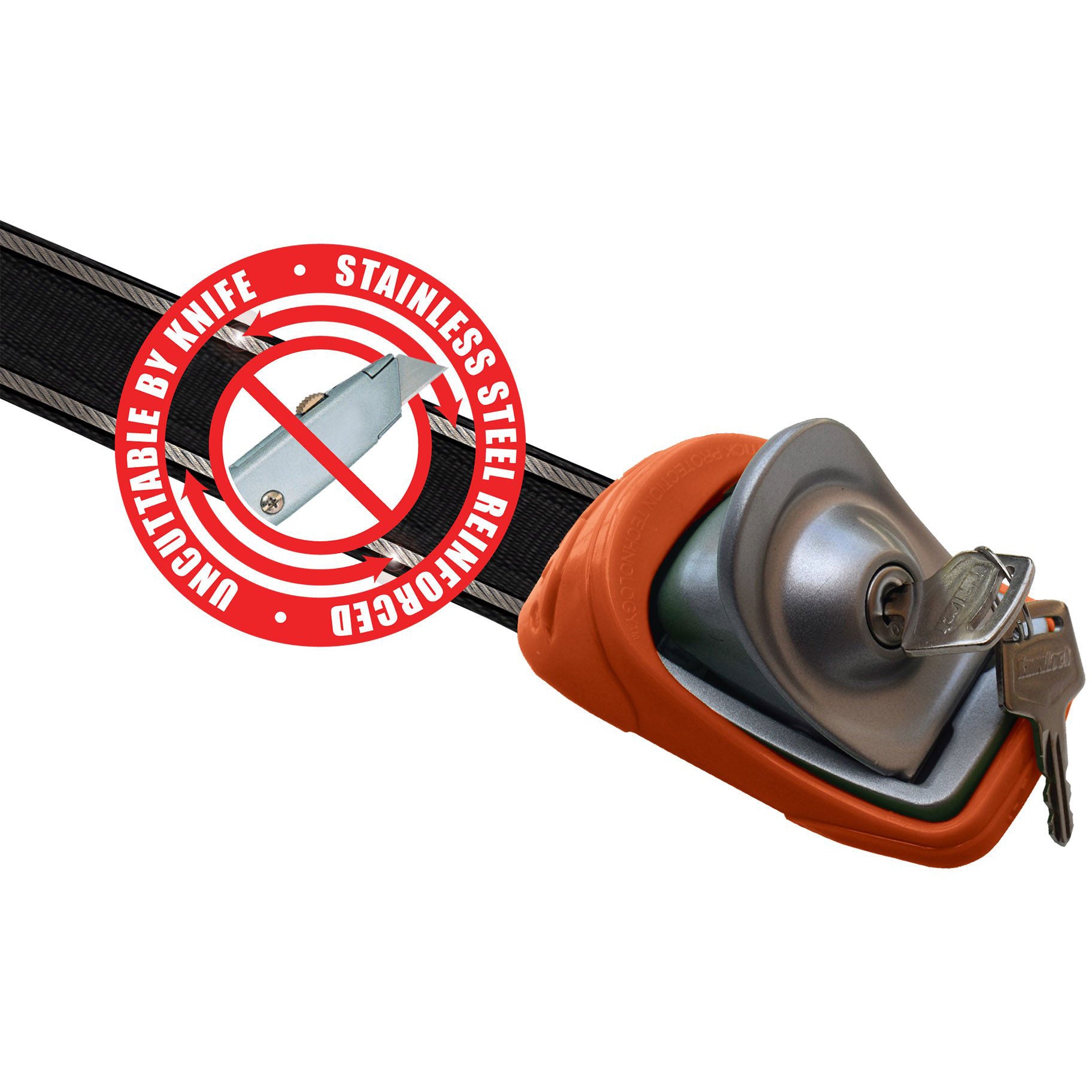 KanuLock Heavy Duty Lockable Tie Down Straps - Secure Cargo, Motorcycle, ATV & Truck Loads - Adjustable Ratchet Straps for Transport & Storage - 4-Pack with Locks & Keys