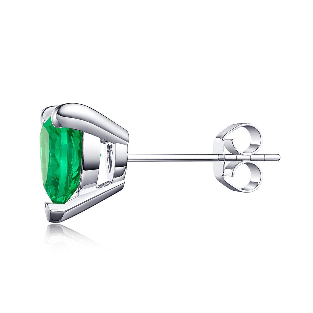 1 CT Heart Shaped Birthstone Stud Earrings - Genuine Gemstone Jewelry for Women, Perfect Gift for Anniversary, Valentine's Day & Mother's Day - Elegant Everyday Wear & Special Occasions