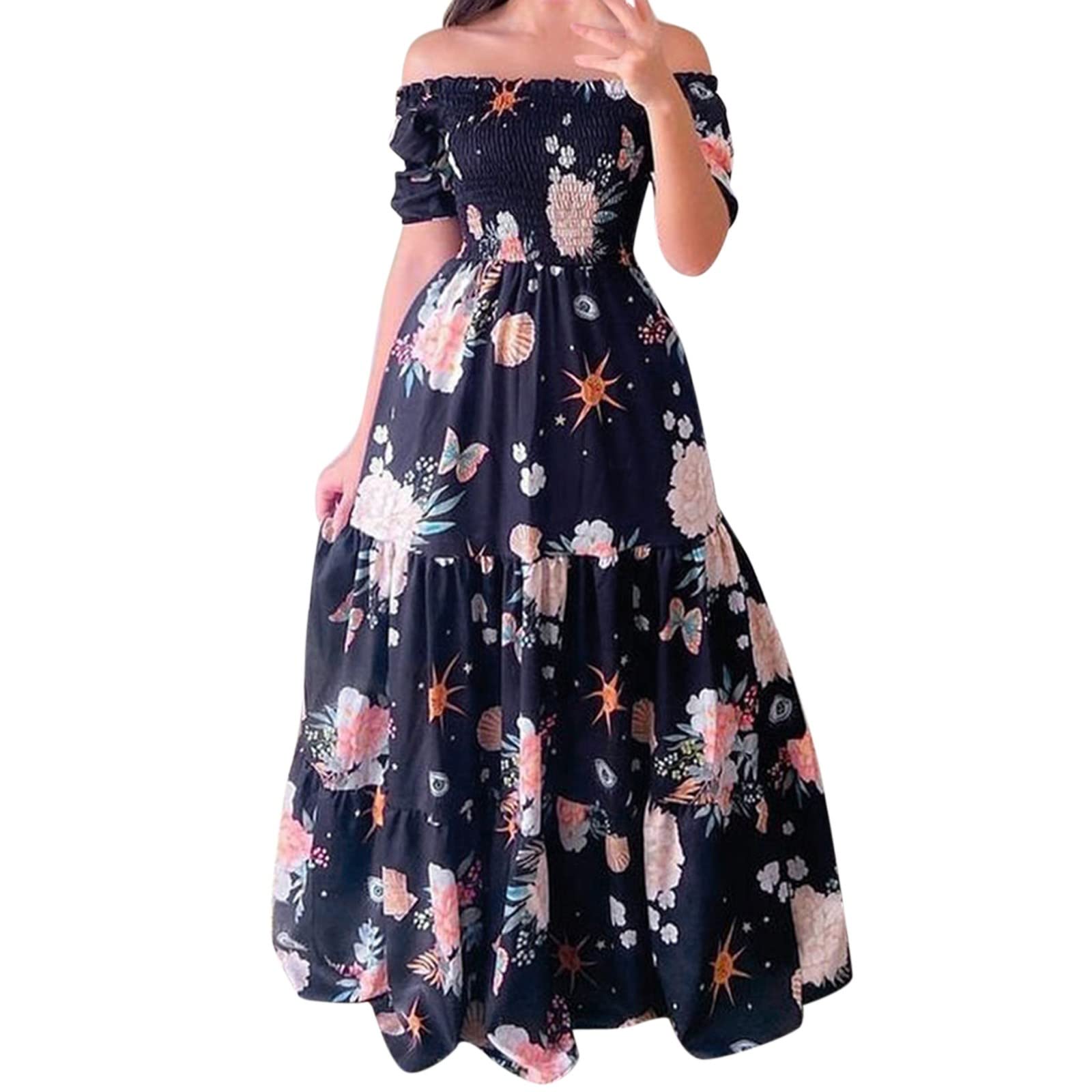 Elegant Women's Long Maxi Dress for Wedding Guest, Cocktail Party & Formal Events - Flowy Swing Gown Dress - 2022 Fashion Trend - Perfect for Bridal Showers, Evening Galas & Special Occasions