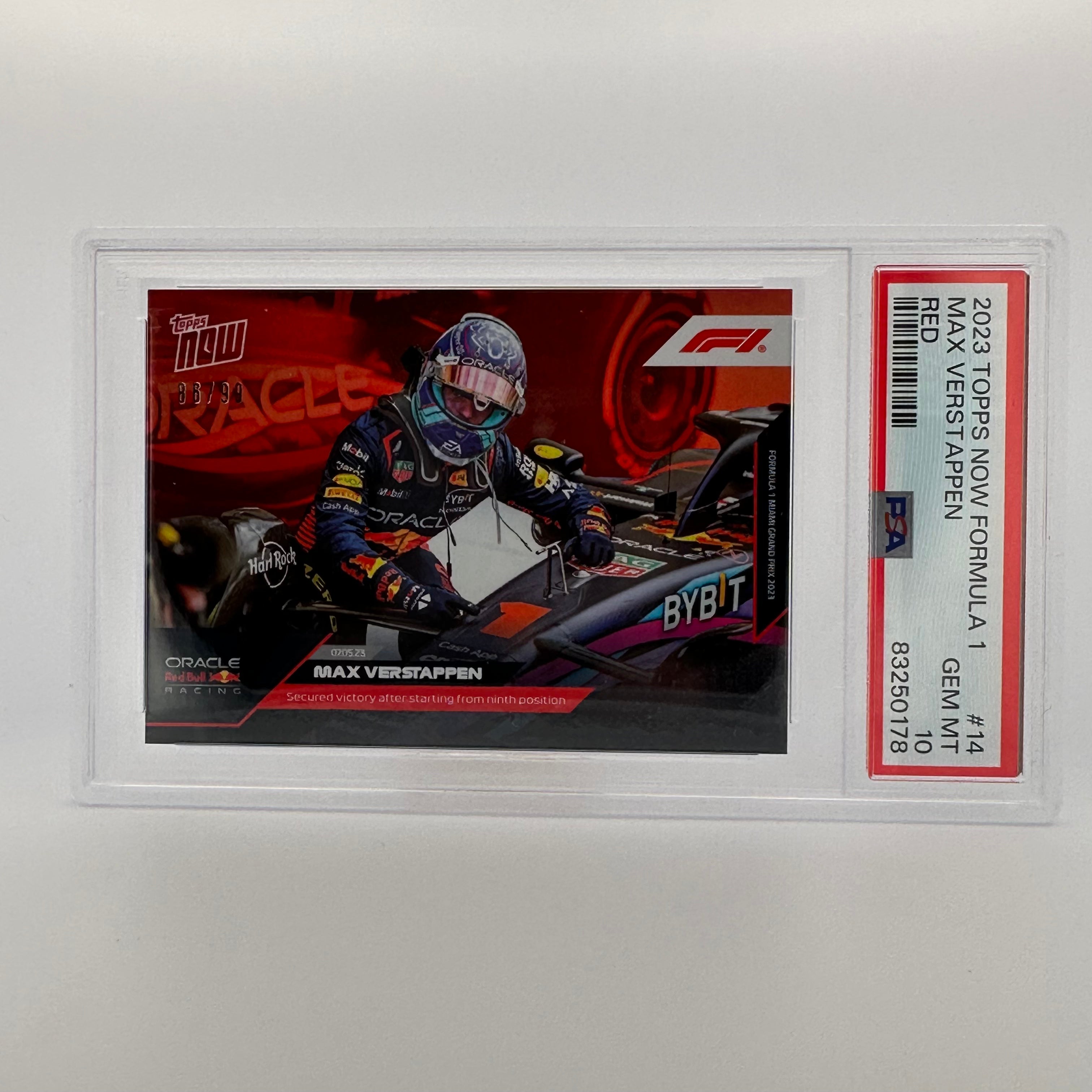 PSA 10 Graded 1986/99 Max Verstappen #14 Red Bull Racing F1 Trading Card - Perfect for Collectors, Investors & Formula 1 Fans