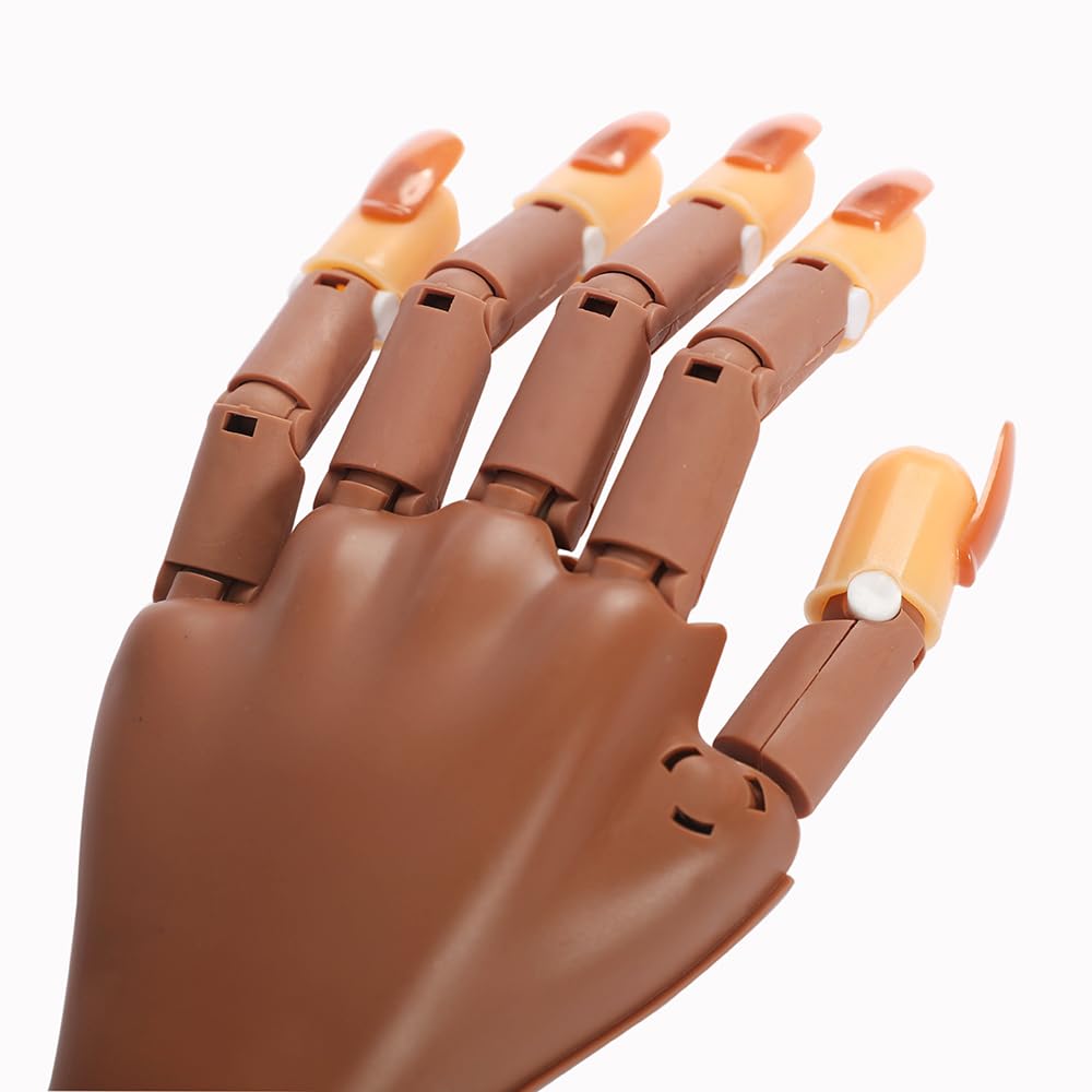 Professional Acrylic Nail Practice Hand - Flexible Mannequin Hand with 100 Nail Tips for Nail Art Training, Perfect for Beginners & Salon Practice - Ideal for Home, Beauty School & Professional Nail Technicians