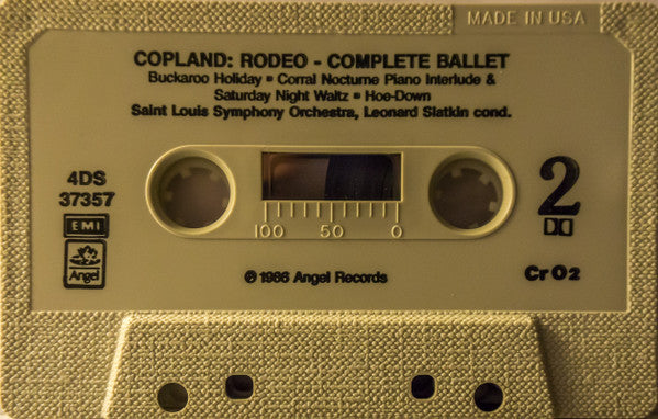 Aaron Copland & Leonard Slatkin with Saint Louis Symphony Orchestra - Billy The Kid & Rodeo (Cassette Album, HX, NM/Mint Condition) - Perfect for Classical Music Collectors & Western-Themed Listening
