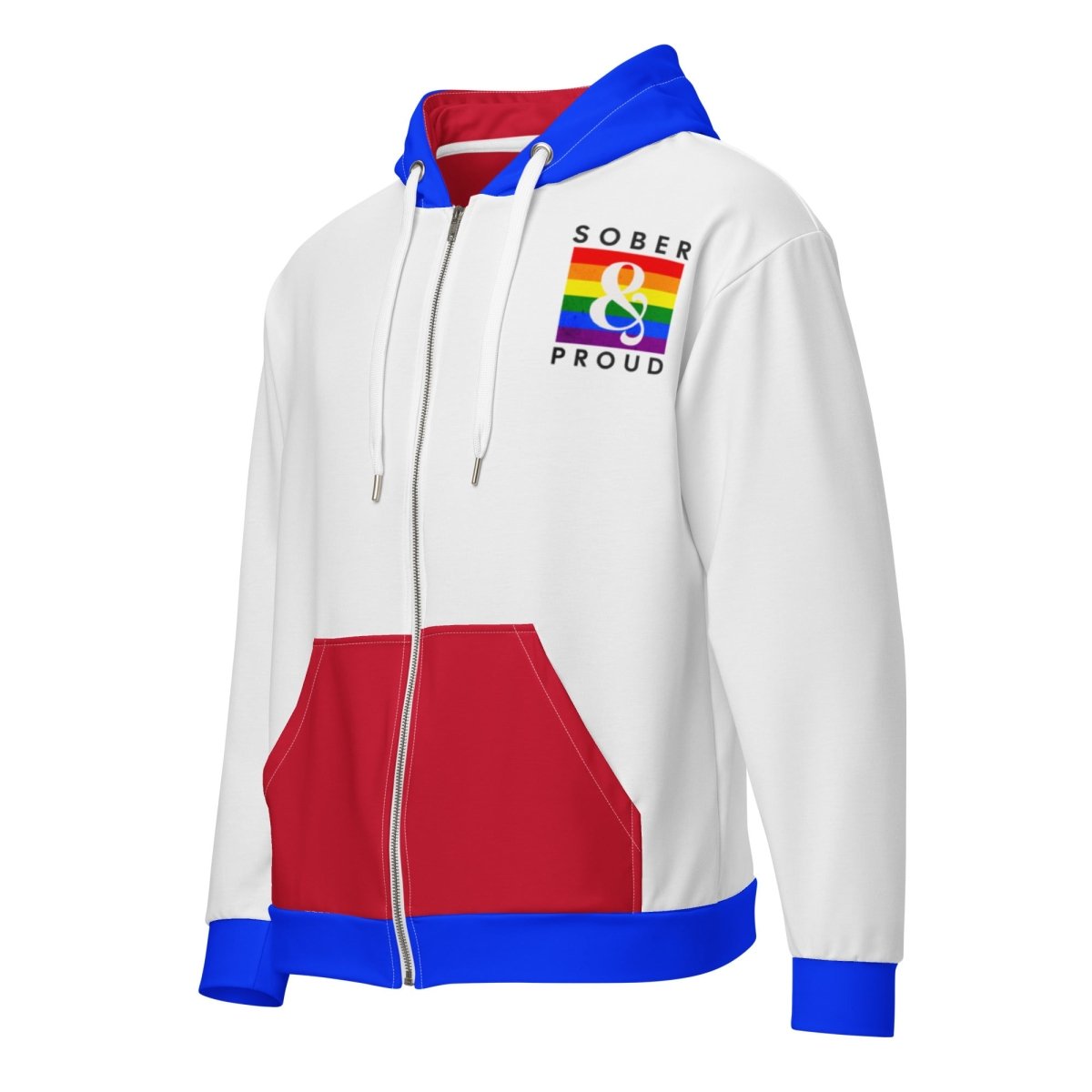 Sober & Proud Unisex Zip Hoodie - Comfortable Pullover Sweatshirt for Men & Women - Perfect for Recovery Support, Casual Wear & Outdoor Activities