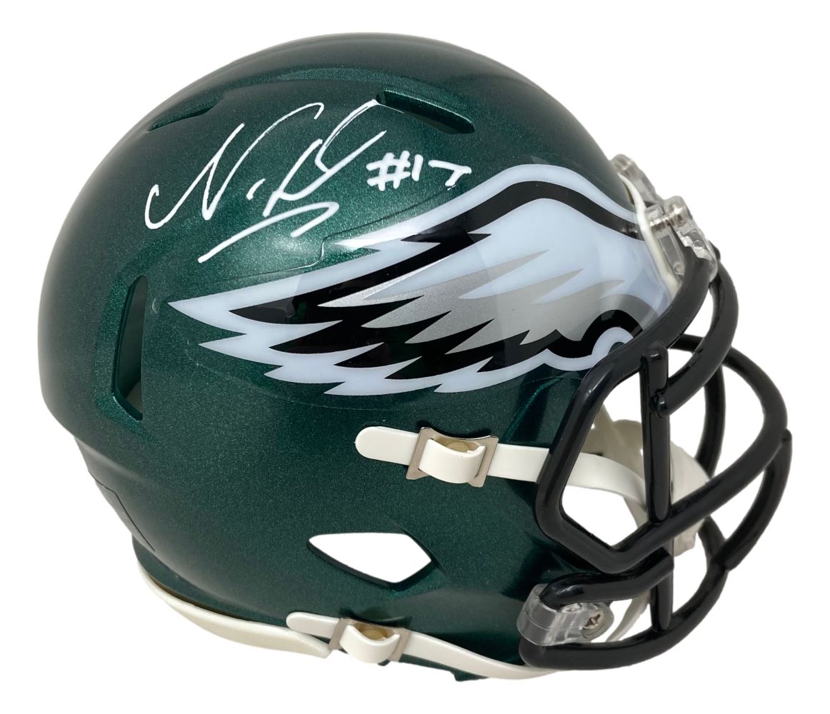 Nakobe Dean Autographed Philadelphia Eagles Mini Speed Helmet with PSA/DNA Certification - Perfect for NFL Collectors, Eagles Fans, and Sports Memorabilia Displays