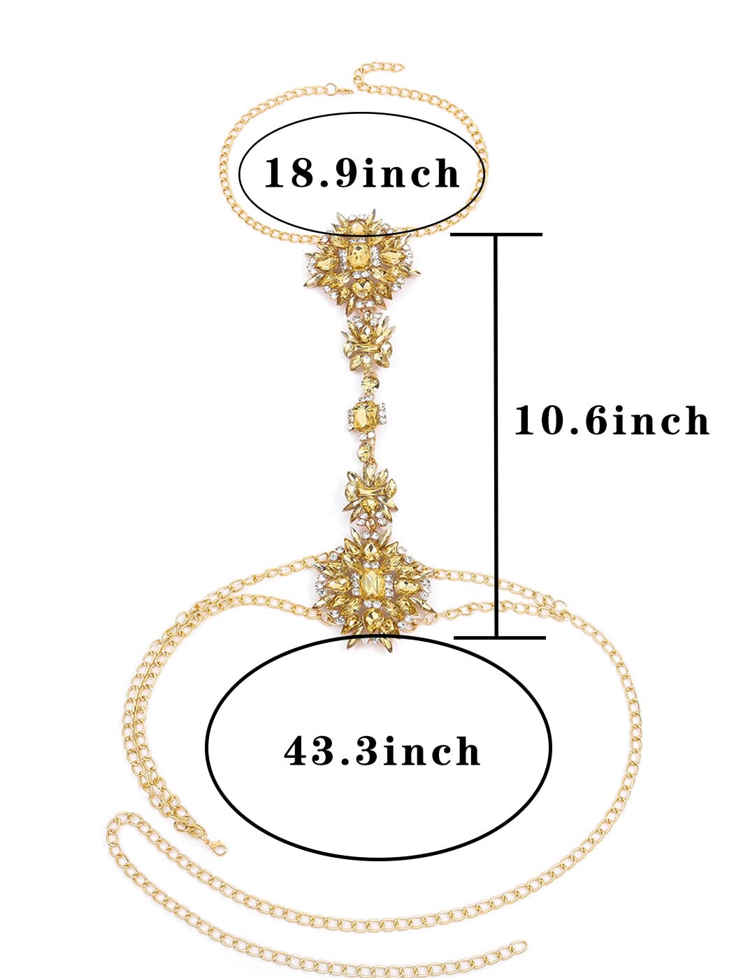 Boho Rhinestone Statement Necklace - Crystal Body Chain Jewelry for Women | Summer Beach Party Accessories | Perfect for Festivals, Weddings, and Boho Fashion Outfits