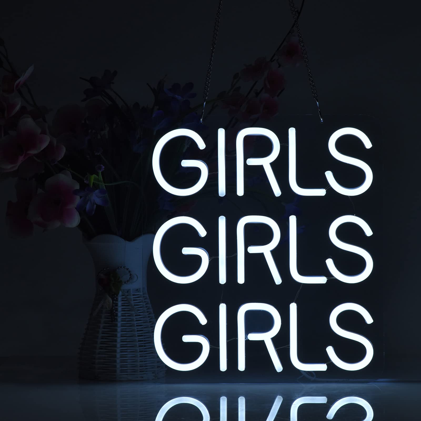 Custom LED Neon Beer Bar Sign for Girls - Dimmable Wall Decor for Bedroom, Office, Hotel, Pub & Man Cave - White Art Neon Light for Home & Commercial Spaces - Perfect for Parties, Game Rooms & Themed Decor