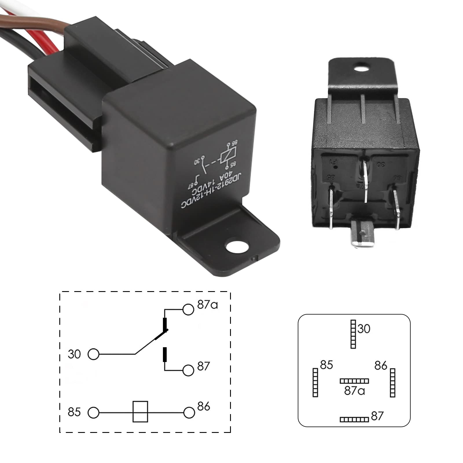 Dual Electric Cooling Fan Wire Harness Kit with 50 AMP Relay - 185°F On/165°F Off Thermostat - Universal Radiator Fan Relay Kit for Car & Truck Cooling Systems - Perfect for Engine Overheating Protection & Performance Upgrades