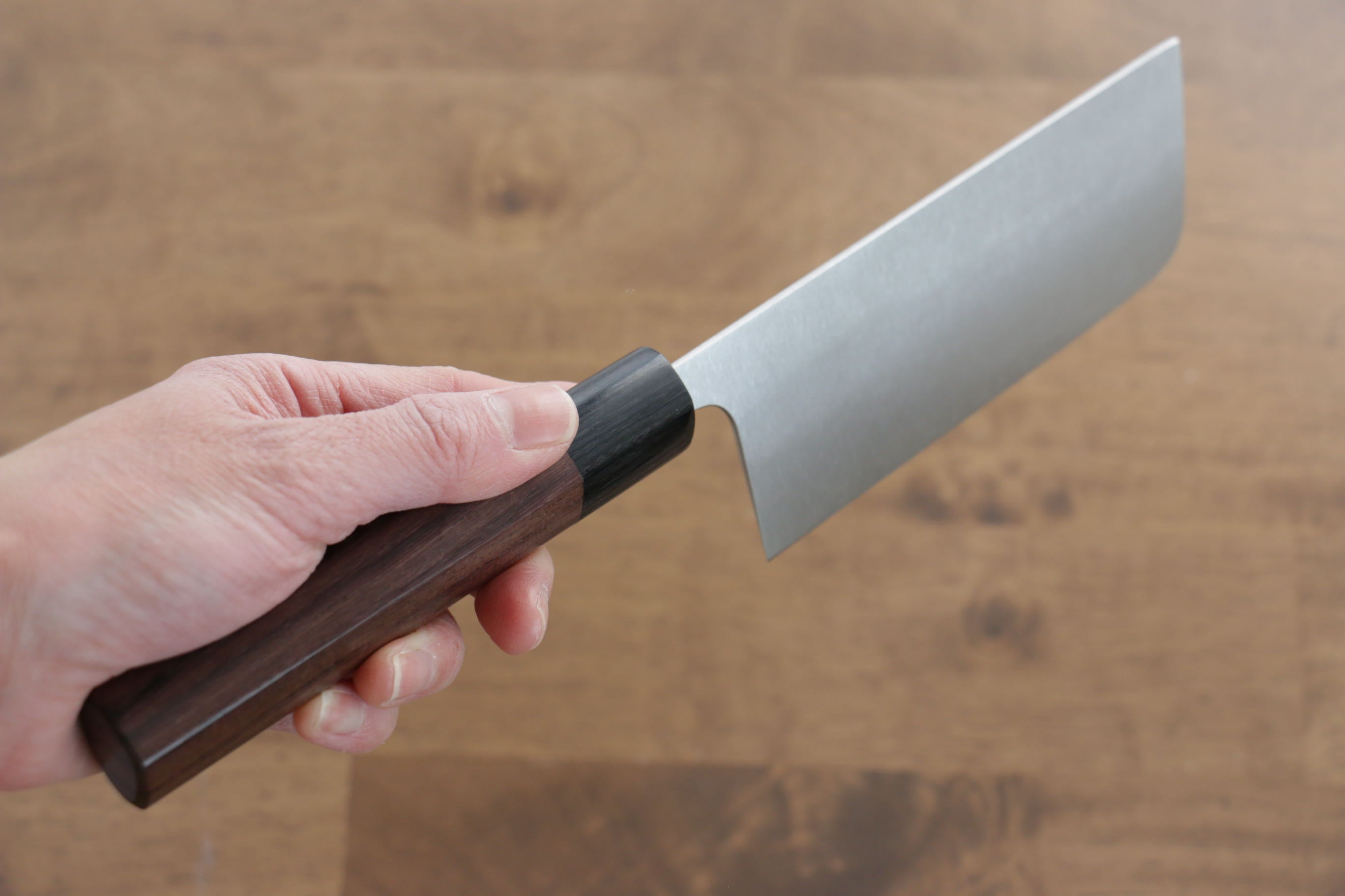 Premium Seisuke SG2 Nakiri Knife 135mm - Japanese Damascus Steel Blade with Shitan Wood Handle - Perfect for Slicing Vegetables, Herbs & Sushi Prep