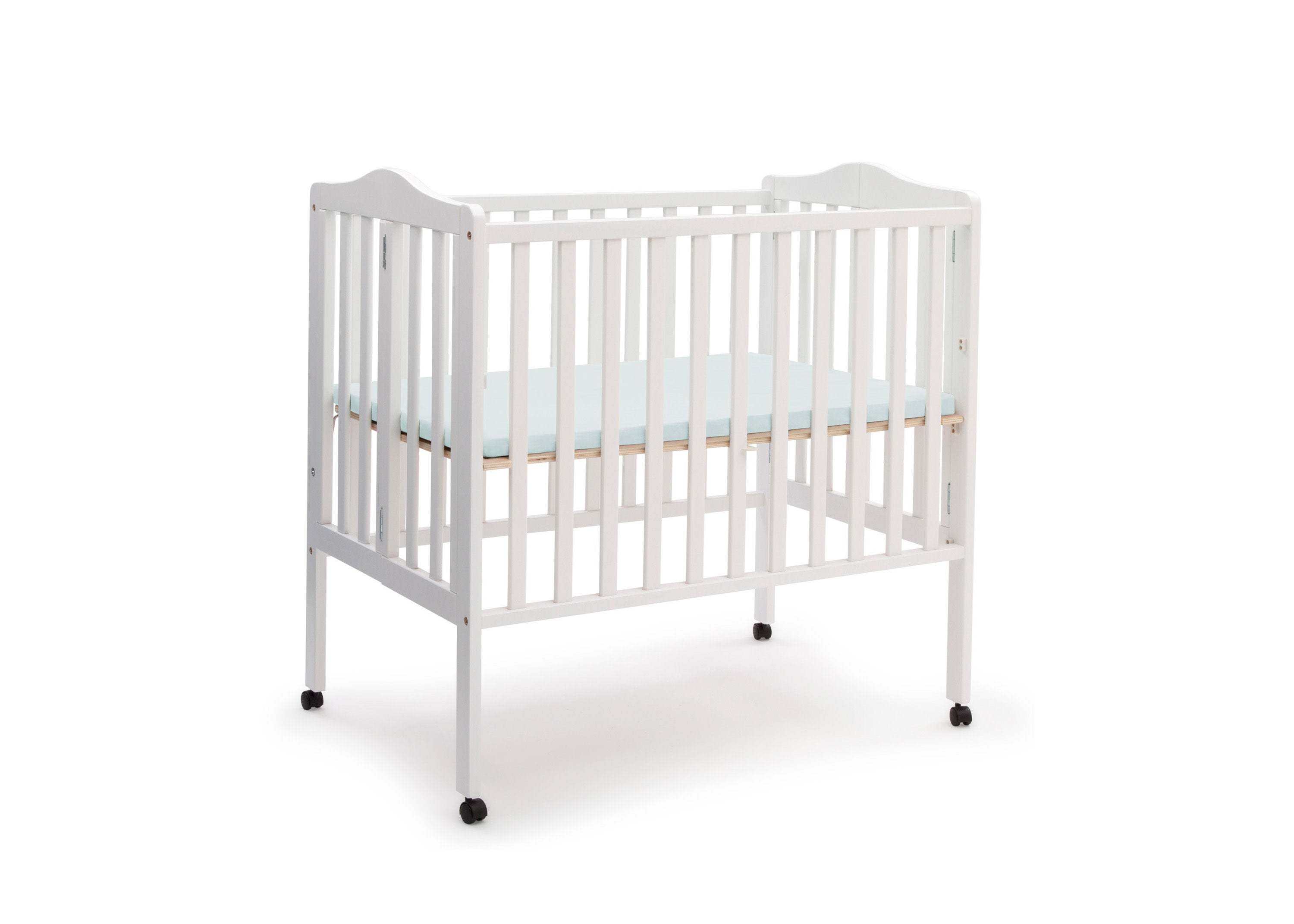 Portable Folding Mini Baby Crib with 1.5 Inch Mattress - Lightweight Travel Crib for Home, Nursery & On-The-Go