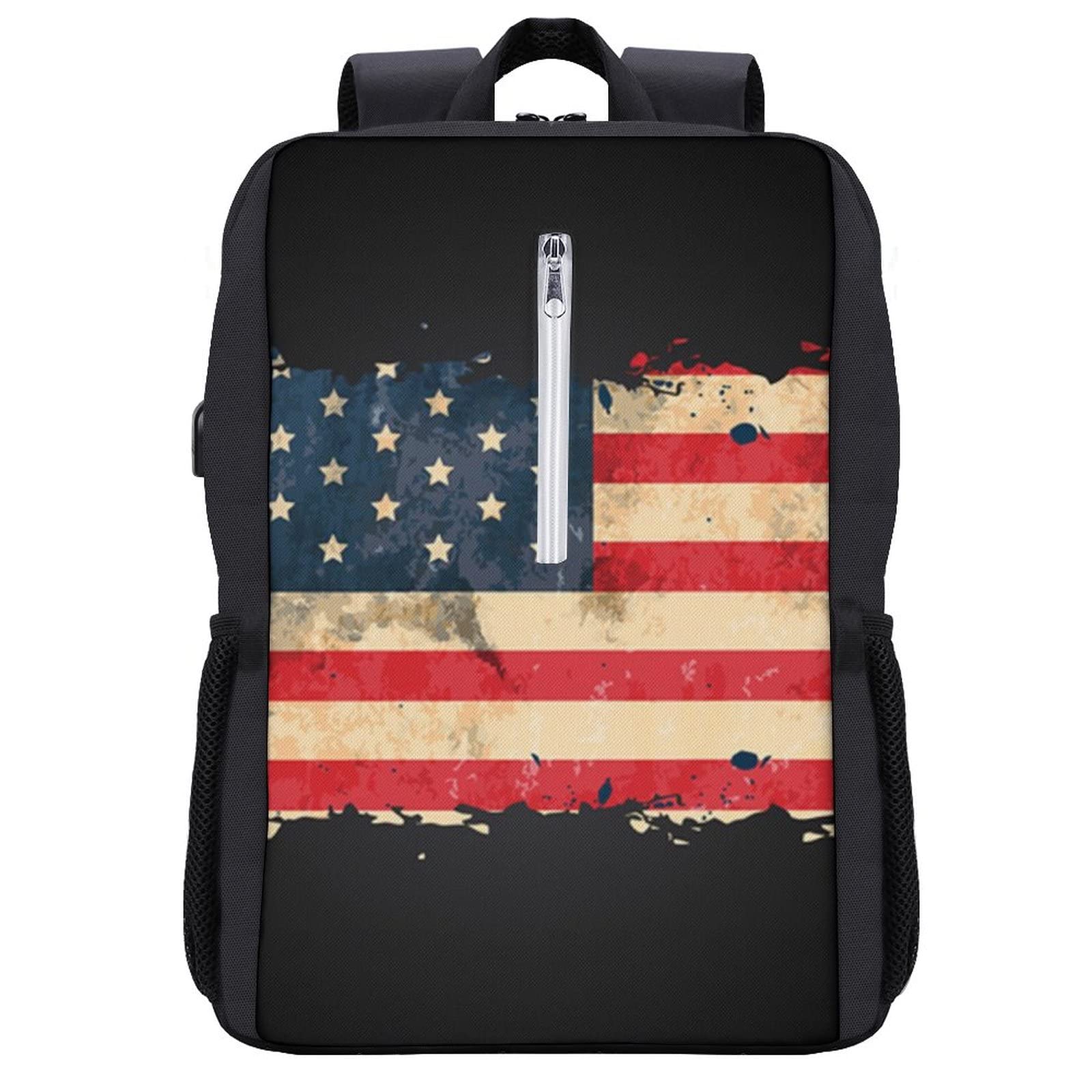 USB Laptop Backpack - American Flag Design for Men & Women | School, Travel