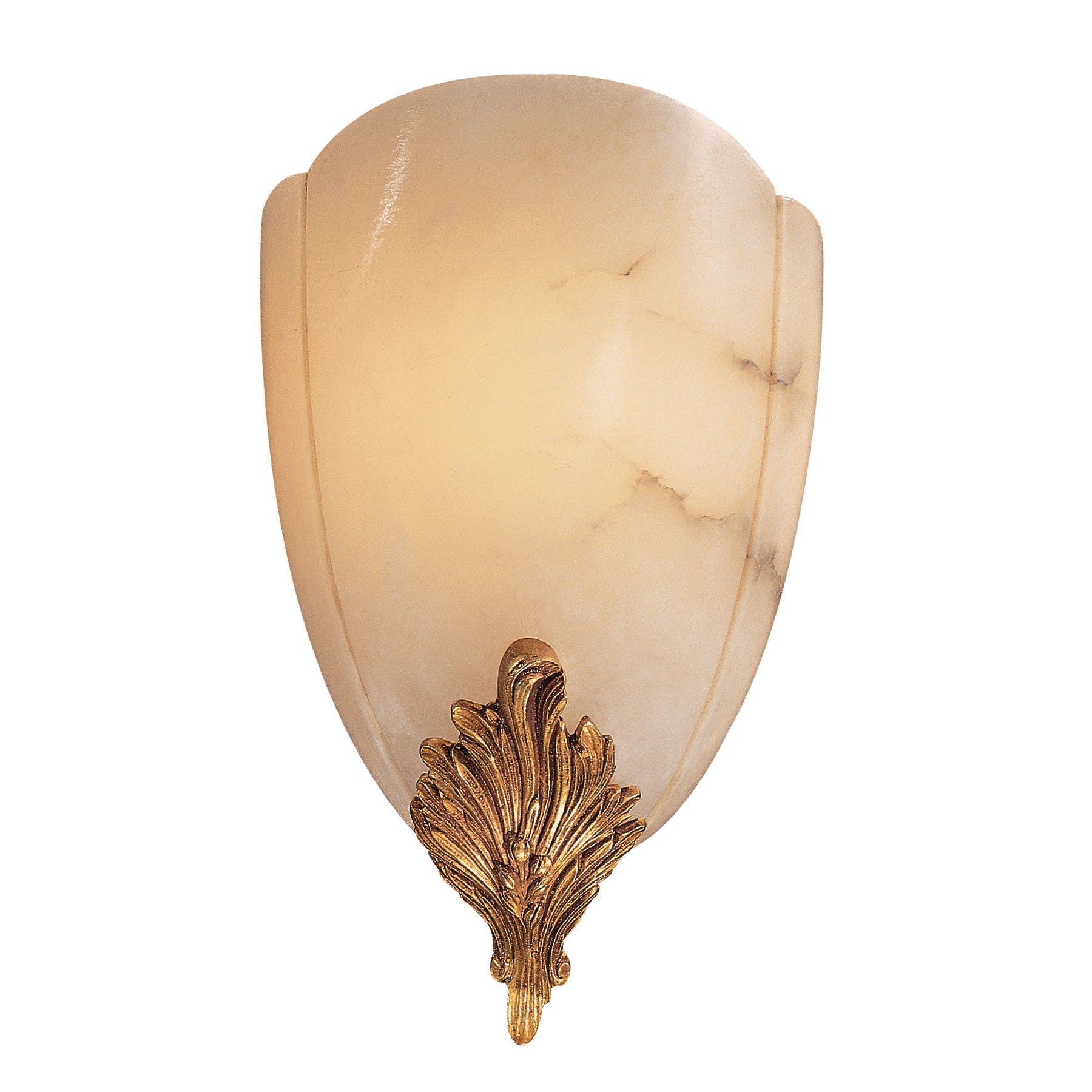Metropolitan N950443 Alabaster Wall Sconce with French Gold Accent - Elegant Lighting for Living Room, Bedroom & Hallway Decor