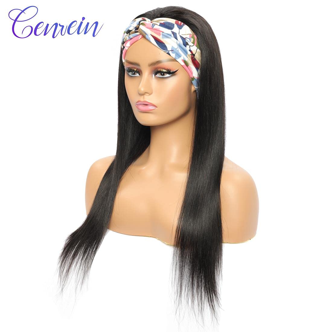 Brazilian Straight Human Hair Headband Wig for Black Women - Glueless No Lace Front Virgin Hair 150% Density 16 Inch Natural Color | Perfect for Daily Wear, Parties & Protective Styling