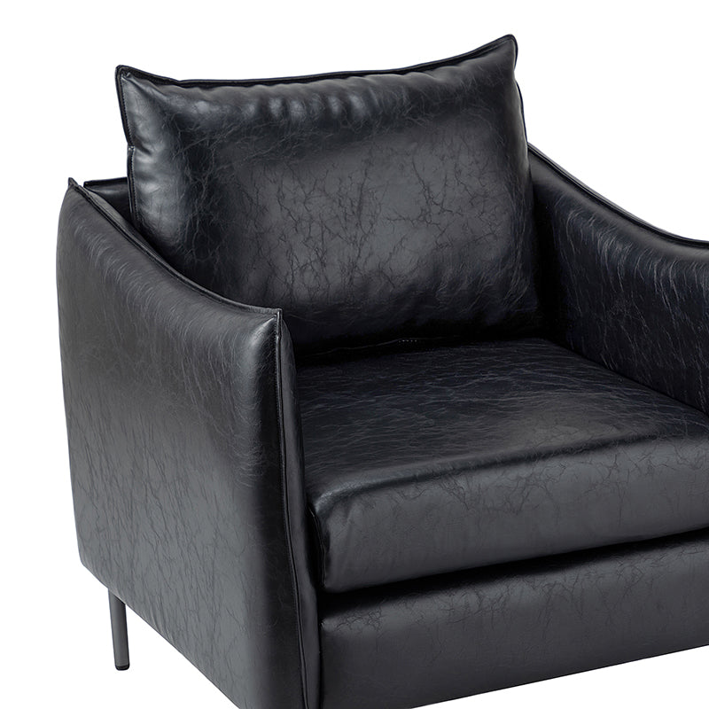 Felix Faux Leather Armchair - Modern PU Leather Accent Chair for Living Room, Office & Lounge - Comfortable Mid-Century Style Seating for Home Decor