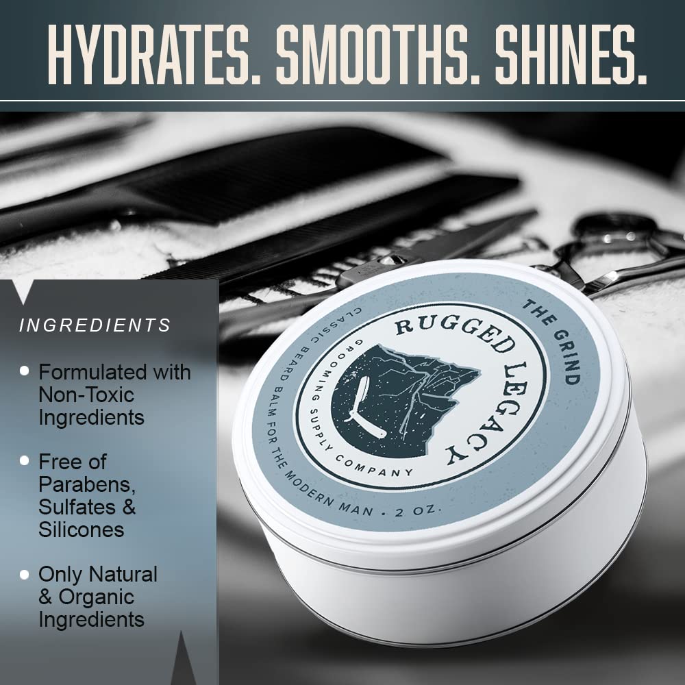 Premium Beard Balm for Men - 2oz Scented Beard Conditioner with Coffee & Bergamot | Natural Oils for Soft, Healthy Facial Hair | Great for Daily Grooming, Styling & Moisturizing | Perfect for Work, Dates & Outdoor Activities