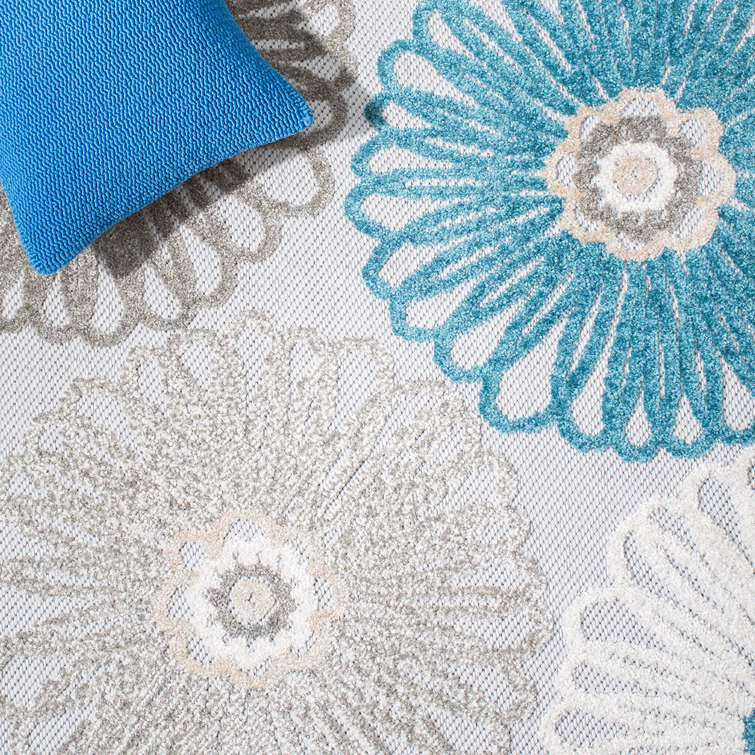 SAFAVIEH Cabana Collection 9' x 12' Area Rug - Beige & Blue Non-Shedding Easy Care Rug for High Traffic Areas | Perfect for Living Room, Bedroom & Dining Room Decor | Soft & Durable Floor Covering (CBN676B)