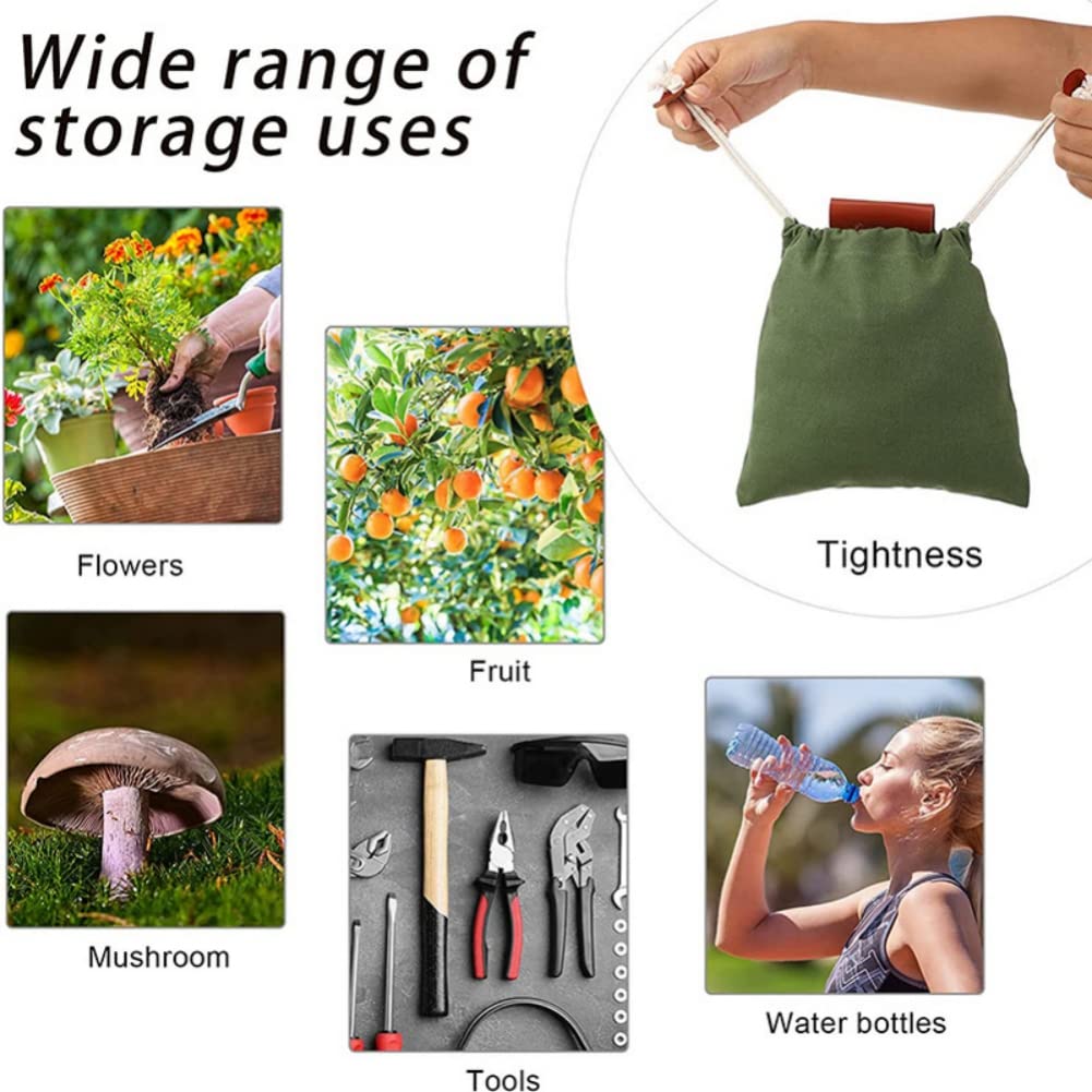 **Premium Waxed Canvas Foraging Bag - Waterproof Leather Pouch for Hunting, Bushcraft & Dog Training - Durable Waist Fanny Pack & Hanging Tool Bag for Outdoor Adventures**    *(Perfect for Hiking, Camping, Survival Gear & Everyday Carry - Ideal for Collecting Herbs, Tools & Essentials in the Wild!)*