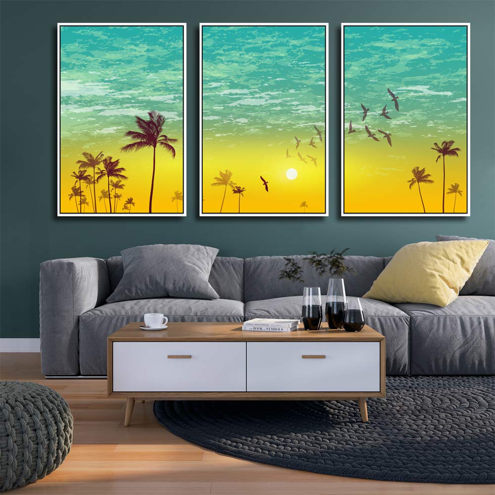 Vibrant Skyscape 3-Piece Framed Canvas Wall Art Set - 16