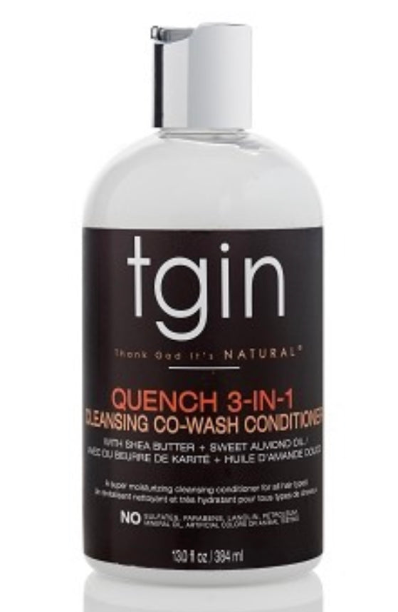 TGIN Rose Quench 3-in-1 Co-Wash, Conditioner & Detangler for Curly Hair - 13 fl oz | Hydrating & Moisturizing Hair Care for Natural, Dry & Damaged Hair - Perfect for Wash Day & Daily Hair Routine