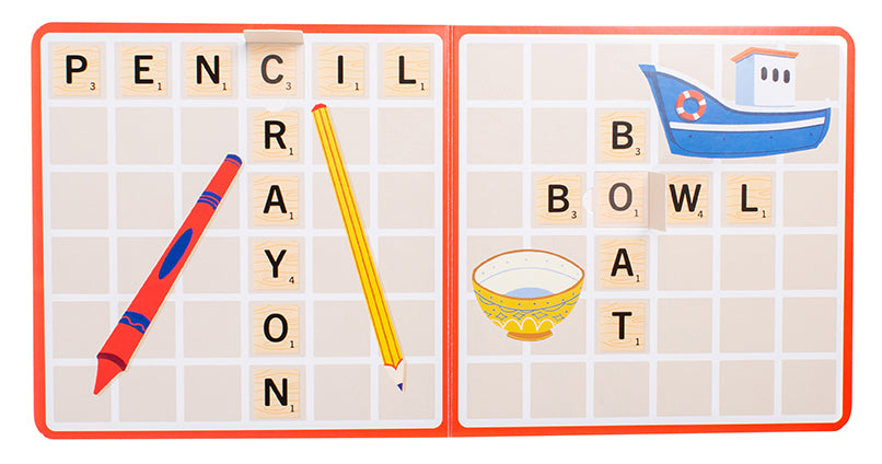 Scrabble First Words - Fun Educational Board Game for Kids & Families - Perfect for Learning English Vocabulary & Spelling at Home or School