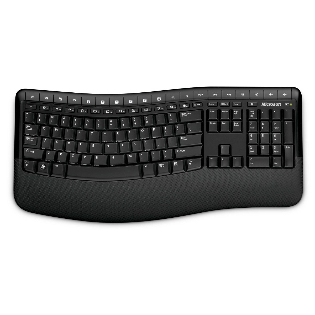 Microsoft Wireless Comfort Desktop 5000 Keyboard and Mouse Set - Ergonomic Wireless Keyboard with Number Pad & Optical Mouse for PC/Laptop - Perfect for Office Work, Gaming & Home Computing