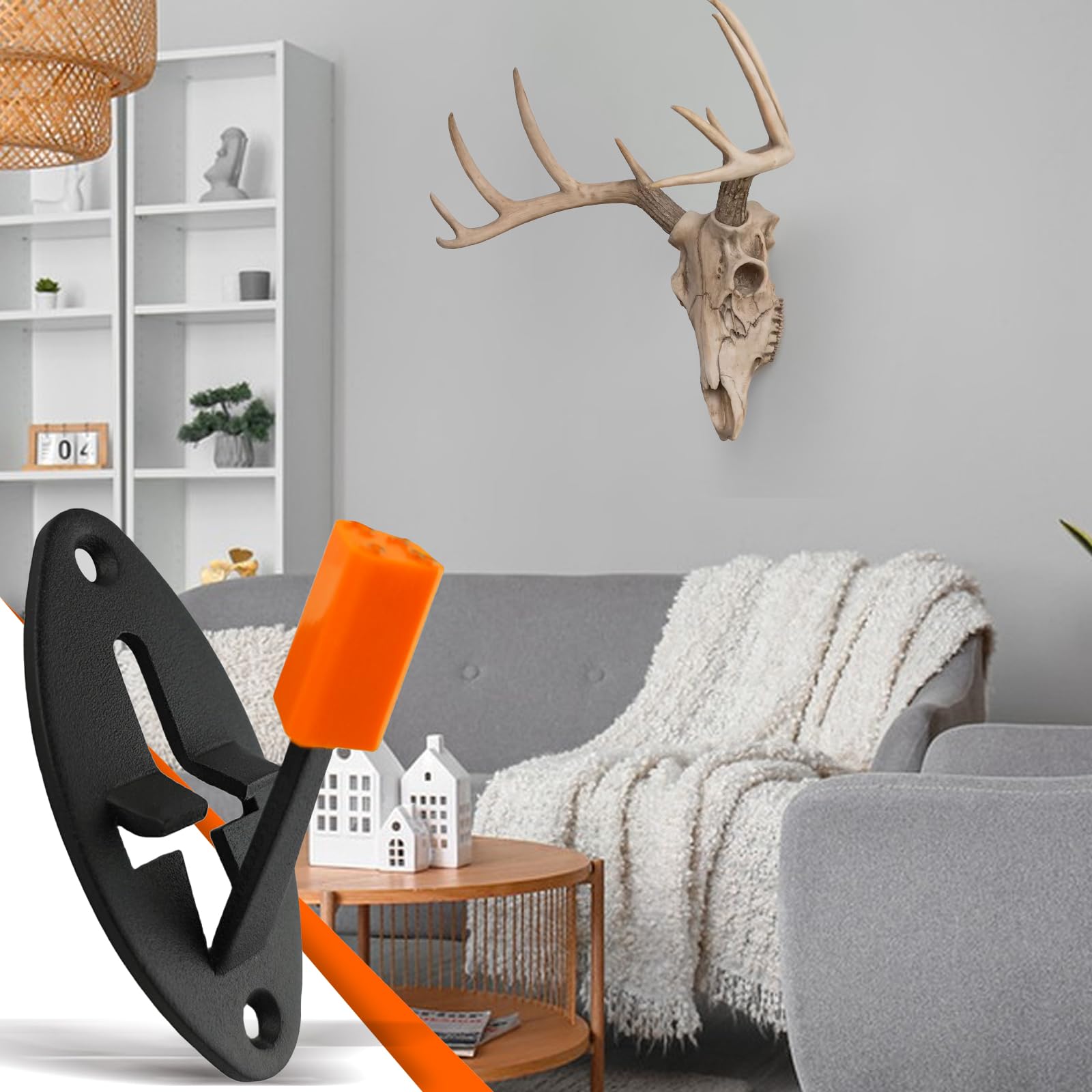 10 Pack European Deer Skull Hanger - Adjustable Metal Taxidermy Mount for Hunting Trophies (5 Positions) - Perfect for Cabin, Man Cave, or Outdoor Display of Deer, Elk & Antler Decor