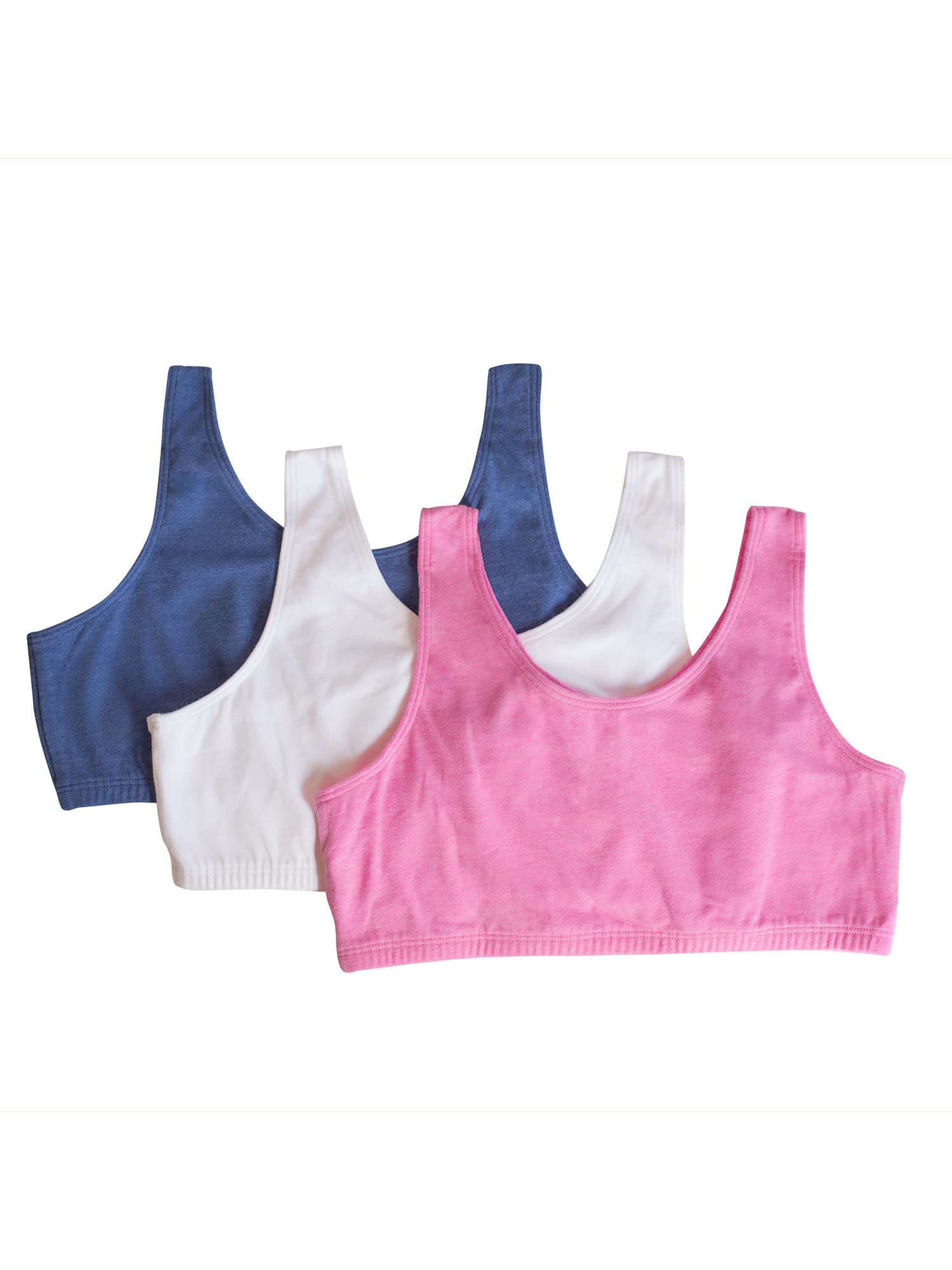Fruit of the Loom Girls' Cotton Built-up Stretch Sports Bra - Comfortable Support for Active Kids | Perfect for Gymnastics, Dance & Everyday Play