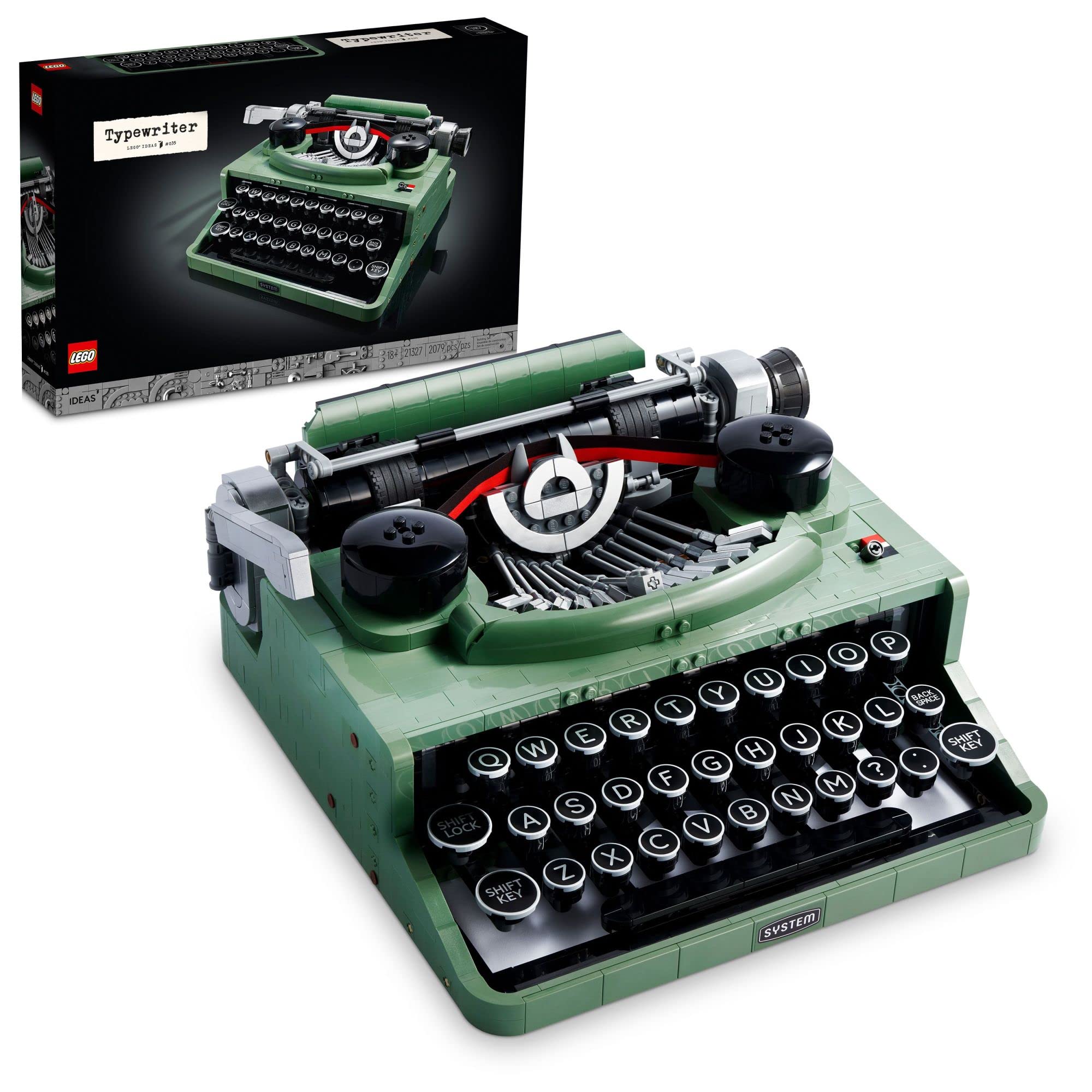 LEGO Ideas Typewriter 21327 Building Kit - 2,079 Pieces Collectible Model Set for Adults, Perfect Gift for Writers & LEGO Enthusiasts - Creative Office Decor & Display Piece for Home or Workspace