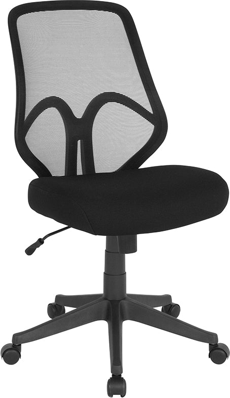 FLASH Salerno Series High Back Black Mesh Office Chair - Ergonomic Executive Desk Chair with Lumbar Support for Home & Office Use