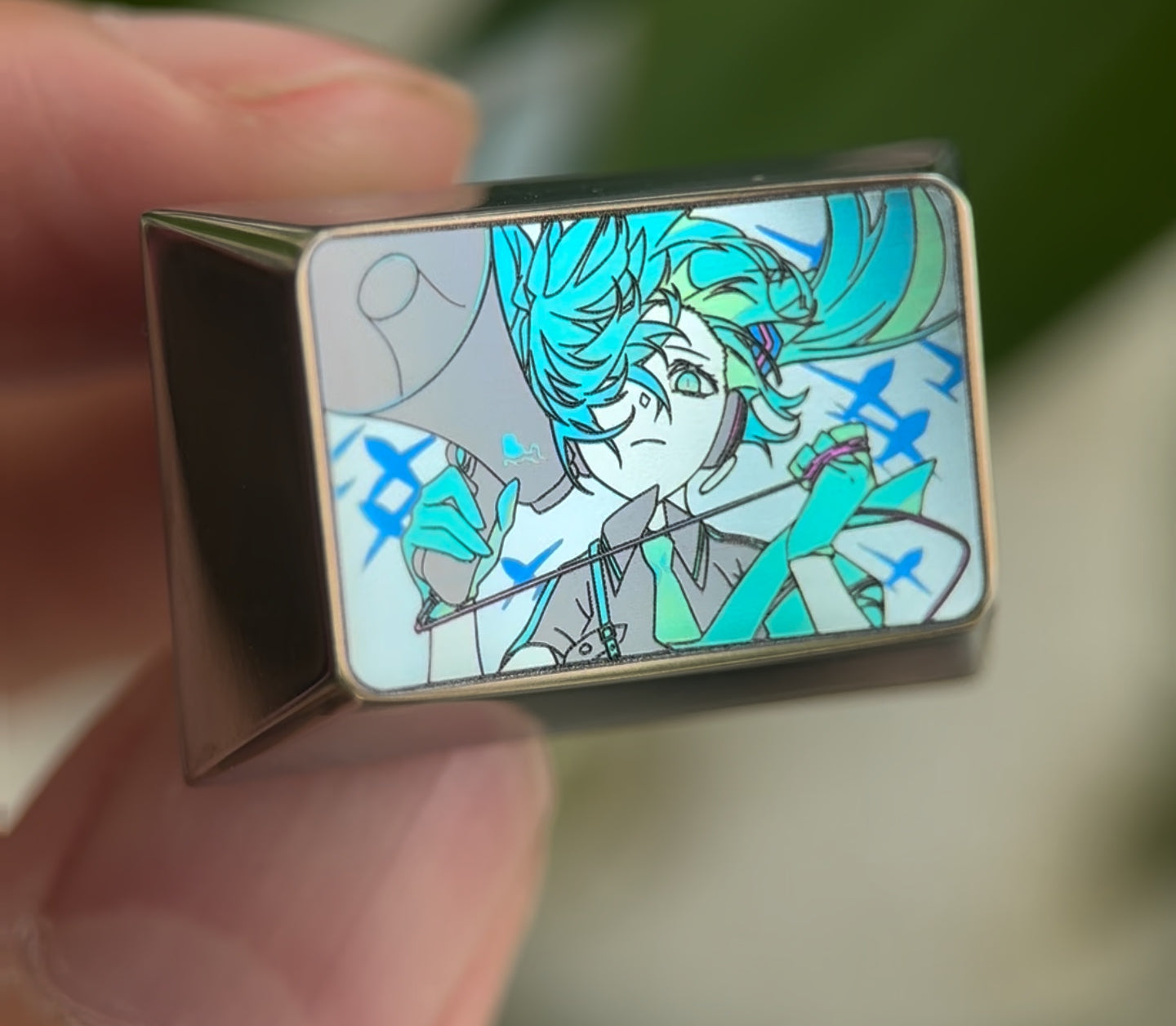 Custom Hatsune Miku 1.5U Titanium Alloy Keycap - Anime Gaming Mechanical Keyboard Accessory for PC, Mac, Typing & Collectors