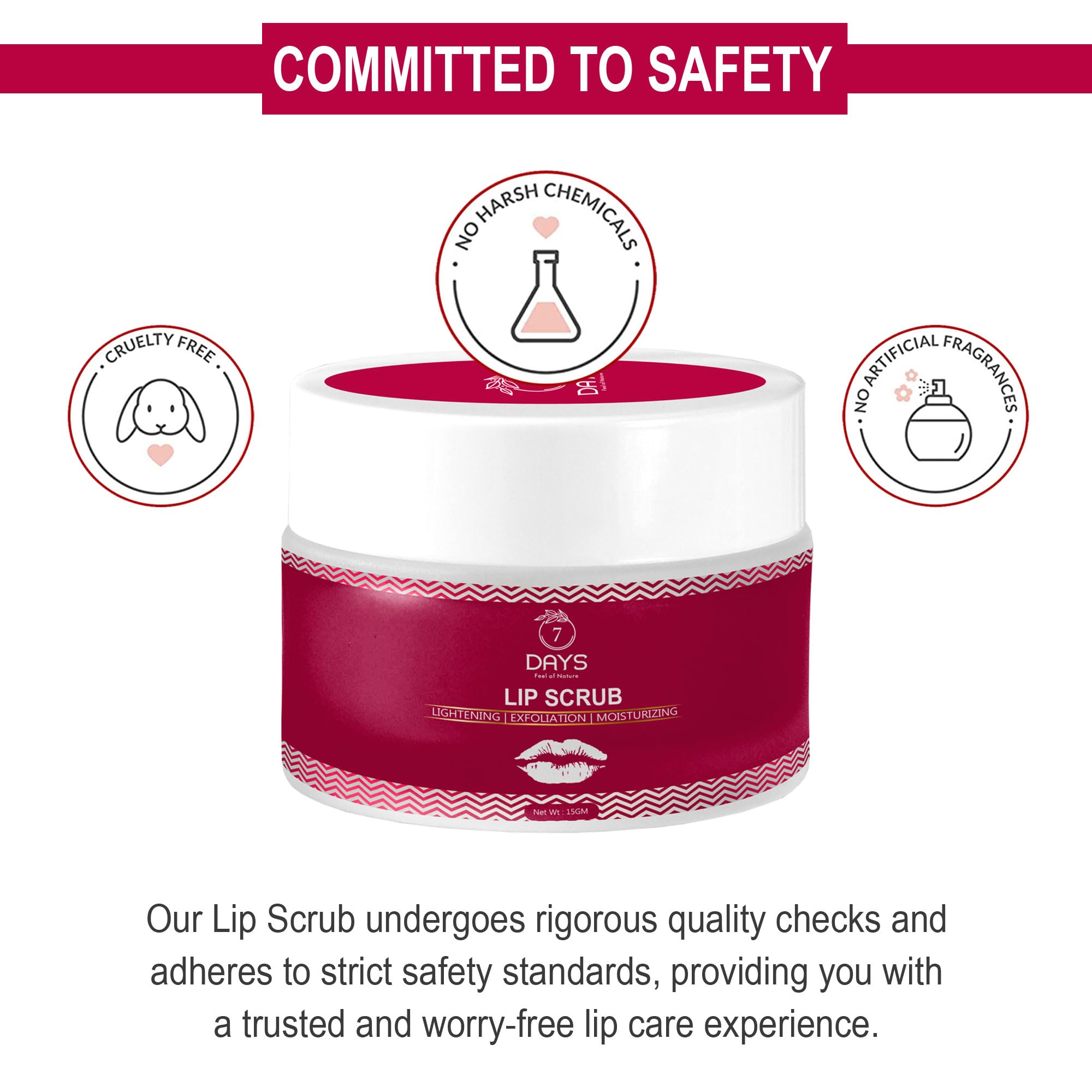 7 Days Lip Scrub Balm for Men & Women - Natural Exfoliator with Beetroot, Vitamin C, Honey & Walnut - Removes Dark, Dry, Chapped Lips & Lipstick Stains - Chemical Free, Vegan - 25g - Perfect for Daily Lip Care & Pre-Makeup Prep