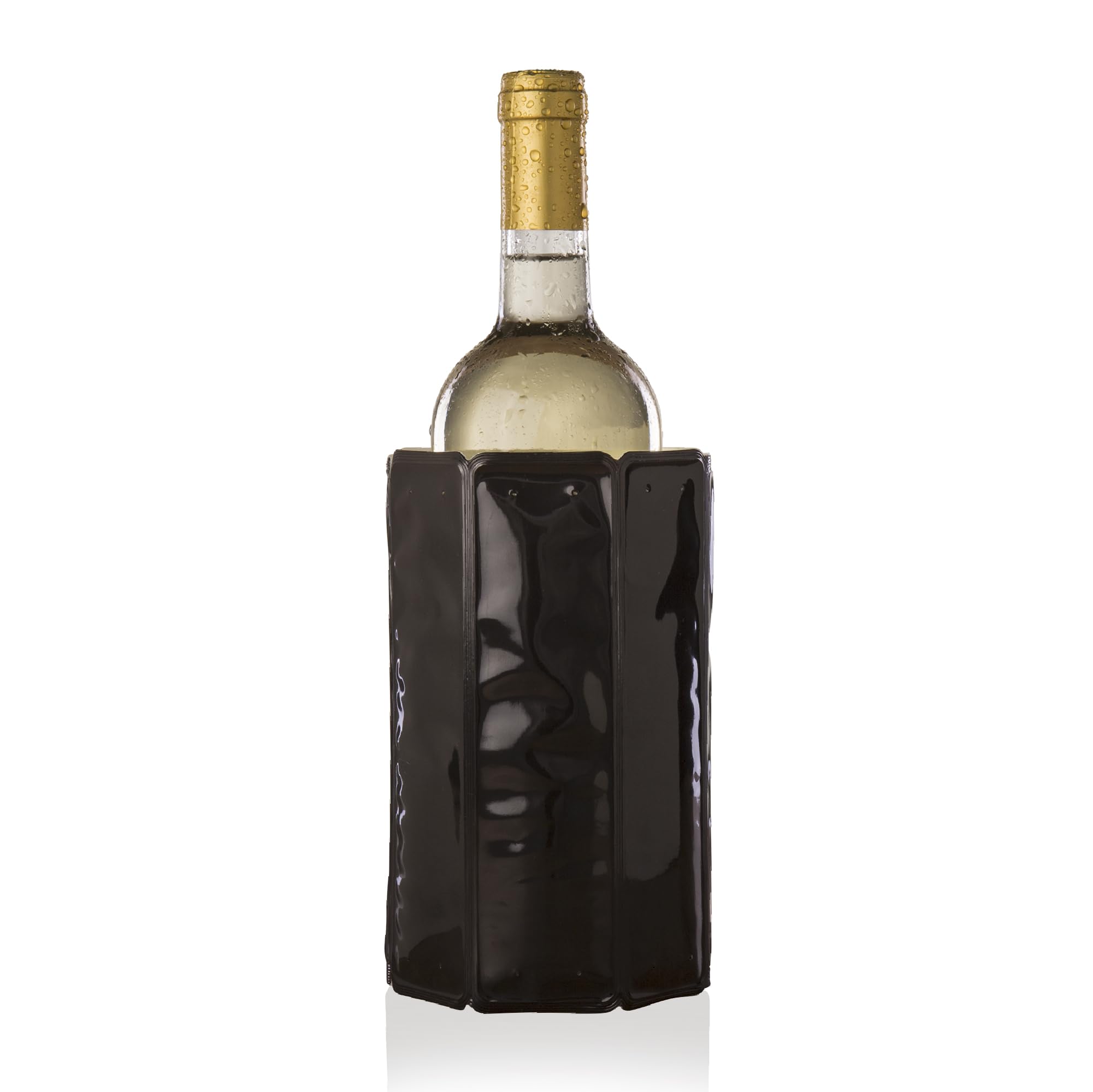 Vacu Vin Active Cooler Wine Chiller - Reusable Flexible Wine Bottle Cooler Sleeve for Standard Bottles - Insulated Black Wine Cooler to Keep Wine Cold - Perfect for Picnics, Parties & Outdoor Dining