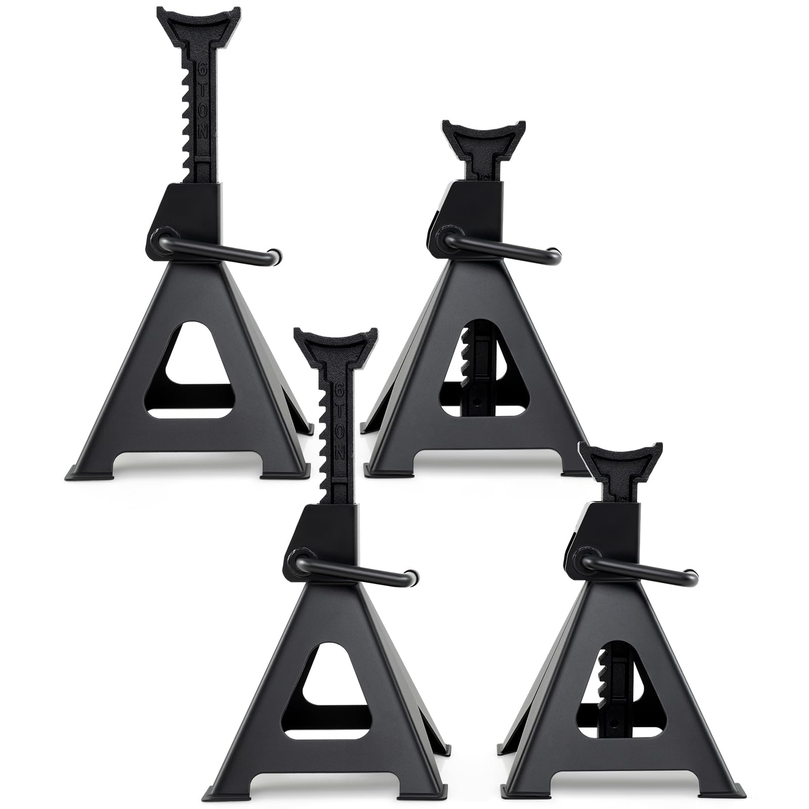 6 Ton Heavy Duty Steel Jack Stands - 4 Pack Adjustable Lift Jack for Car, Truck, SUV & Boat Trailer - Perfect for Vehicle Maintenance, Garage Repair & Emergency Roadside Support