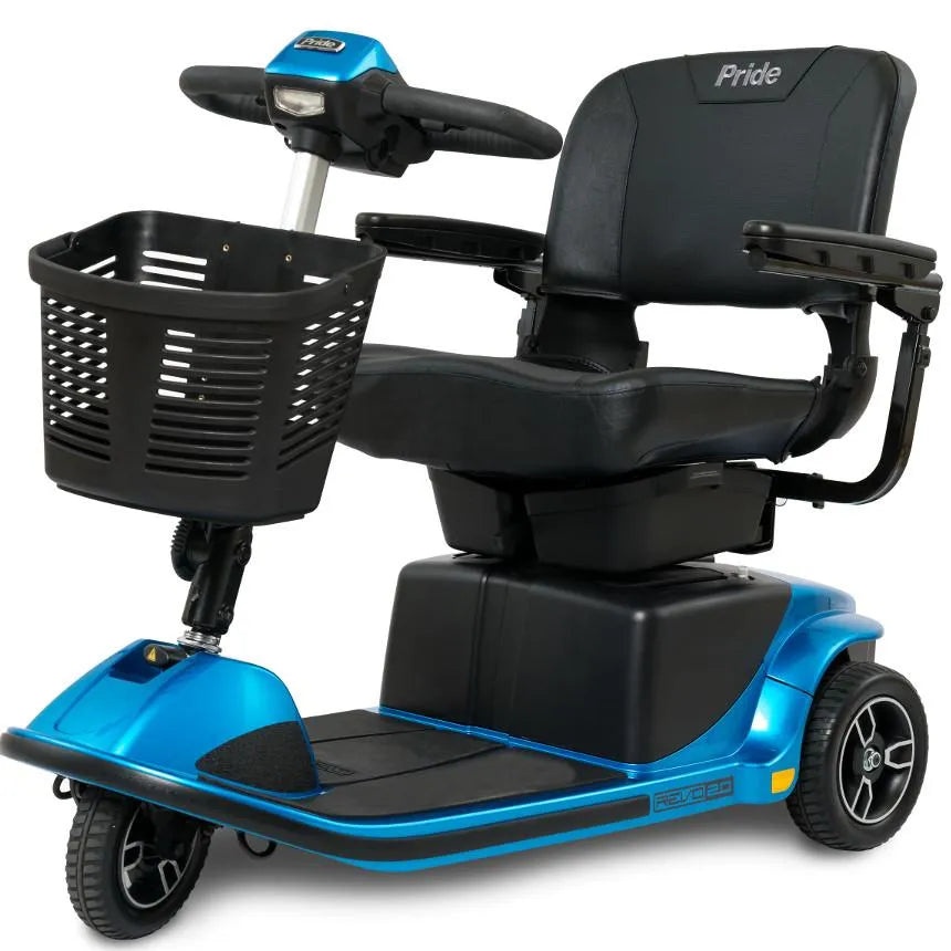Pride Revo 2.0 3-Wheel Mobility Scooter - Lightweight, Portable & Foldable for Seniors & Adults - Indoor & Outdoor Use for Shopping, Travel & Daily Commuting