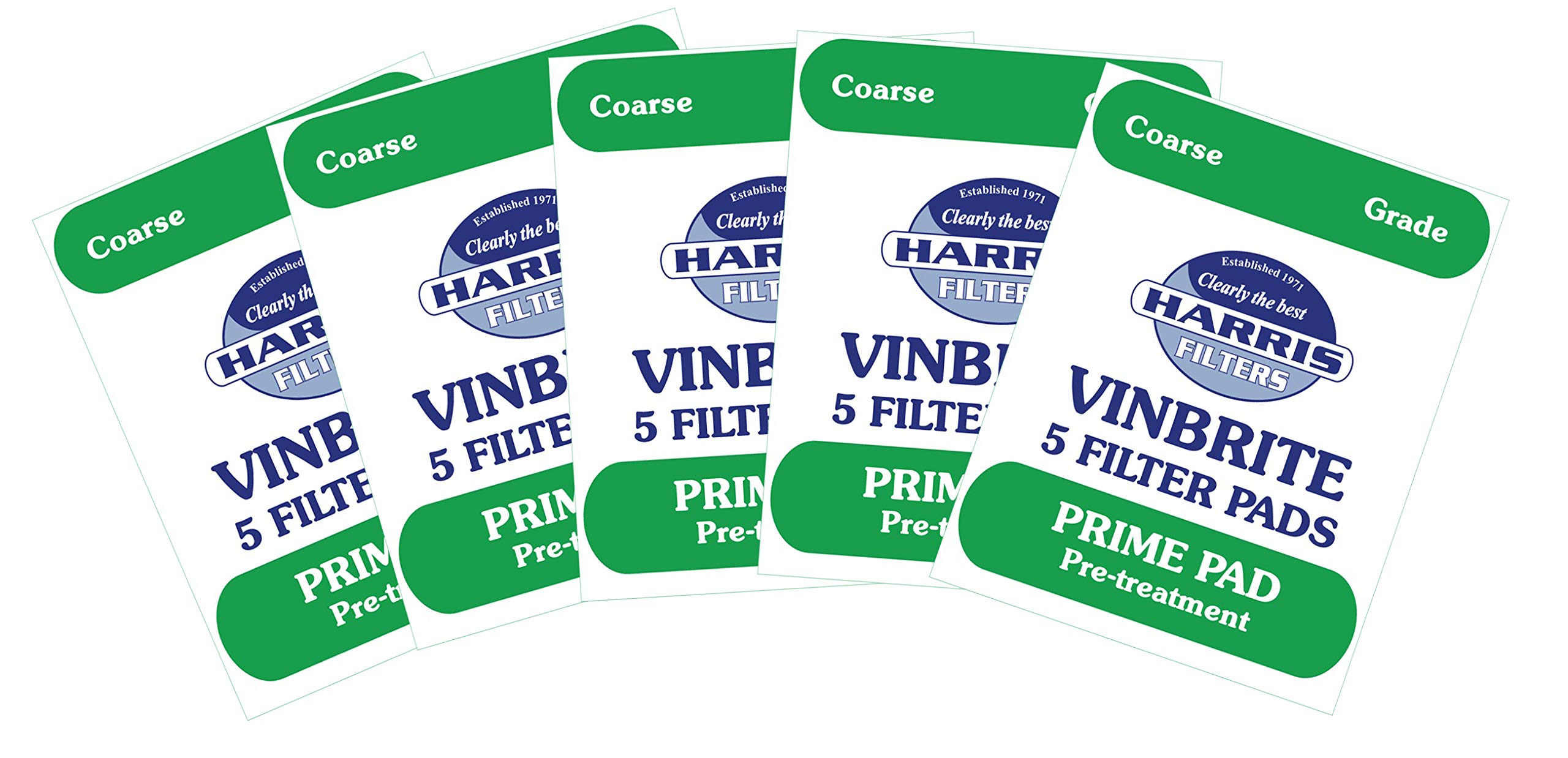 Harris Prime Pre-Filter Pads 5-Pack - Compatible with Harris Vinbrite MK3 Filter Kit (5x5) - Perfect for Water Filtration Systems, Aquariums, and Hydroponics