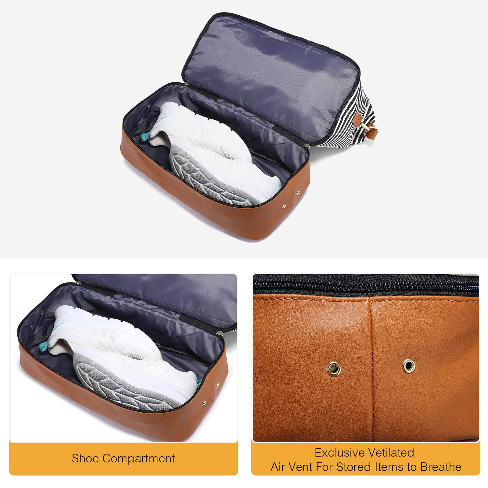 Stylish Canvas Weekender Bag for Women - Spacious Travel Duffle with Shoe Compartment & Toiletry Pouch - Perfect Carry-On Gym Bag for Weekend Getaways, Hospital Visits, and Labor Delivery | Ideal for Travel, Workouts, and Overnight Stays