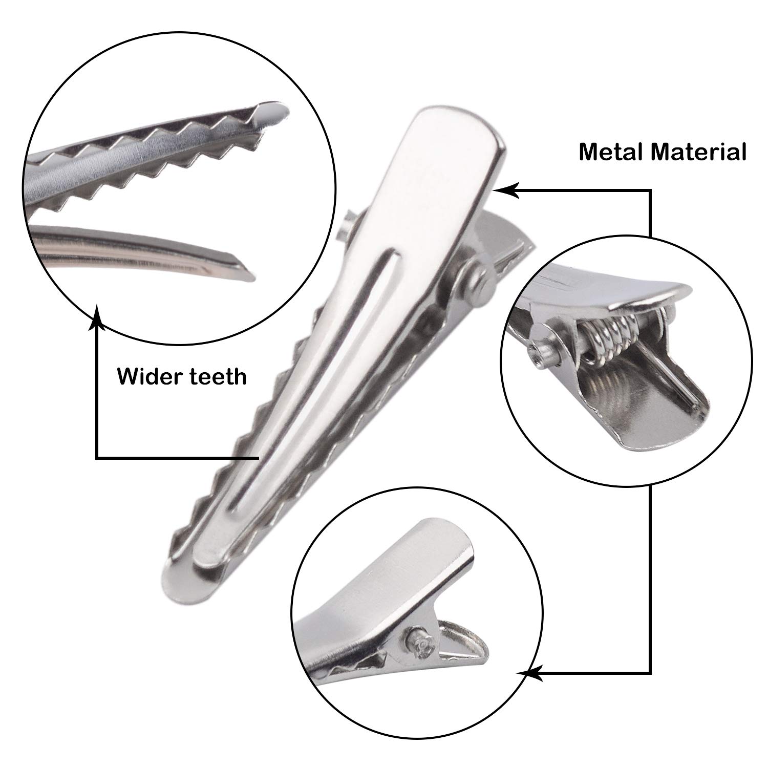 30MM Small Alligator Hair Clips - 100pcs Silver Metal Hair Pins with Teeth for Women & Girls | Hair Styling, DIY Crafts, Braids & Updos | Perfect for Salons, Weddings & Daily Hair Care