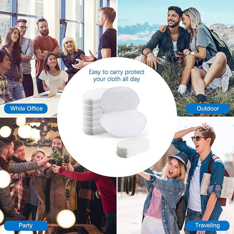 EcommerceHub™ Disposable Underarm Sweat Pads for Women & Men - 24 Pack, Invisible White Sweat Absorbing Pads for Armpit Protection | Odor Control & Comfort for Daily Wear, Workouts & Formal Occasions