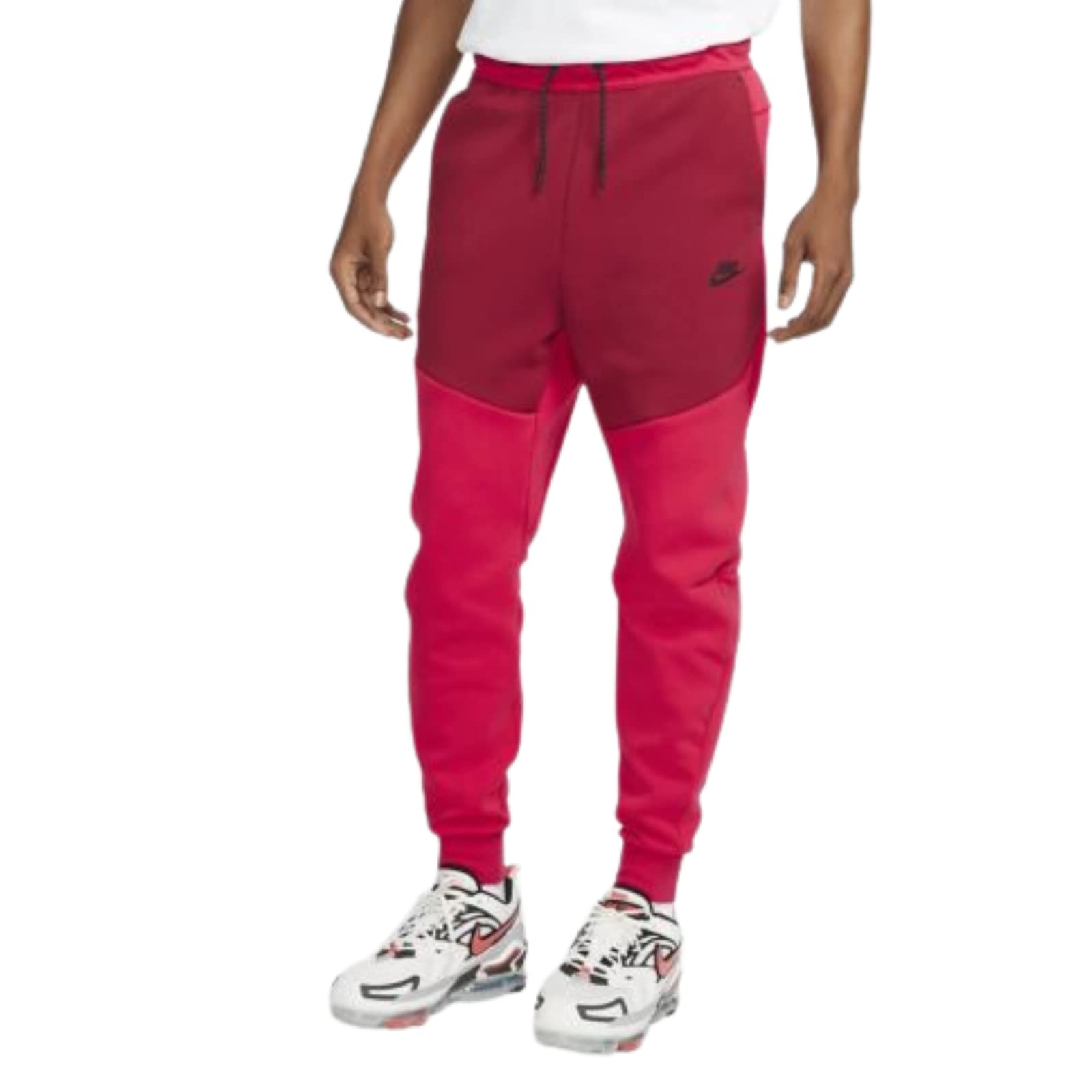 Nike Tech Fleece Joggers for Men - Soft & Lightweight Running Pants with Elastic Waistband (Pomegranate Red, Medium) - Perfect for Gym, Jogging & Casual Wear