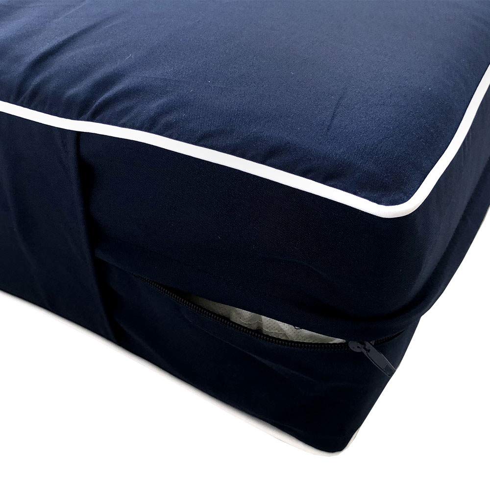Outdoor Contrast Trim 8 Inch Crib Daybed Fitted Sheet Slipcover - Waterproof & Durable Cover Only - Perfect for Nursery, Daycare & Patio Furniture Protection