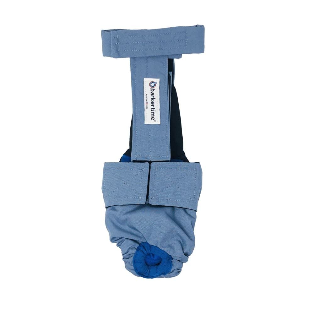Baby Blue Dog Diaper Overall Size S with Tail Hole | Made in USA | Washable Pet Diaper for Small Dogs | Perfect for House Training, Travel & Post-Surgery Care