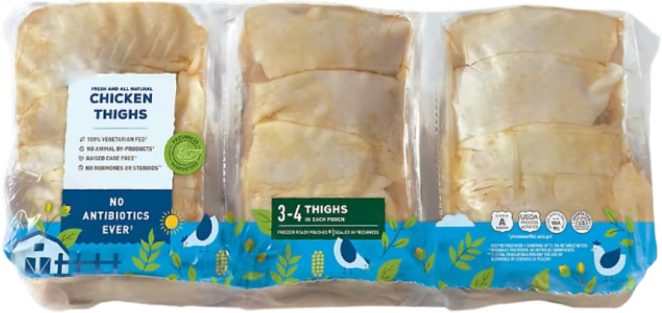 Premium Bone-In Chicken Thighs - 12 lbs (Actual Weight May Vary ±5%) | Fresh, Juicy & Tender | Perfect for Grilling, Roasting & Slow Cooking | High-Quality Poultry for Family Dinners & BBQs