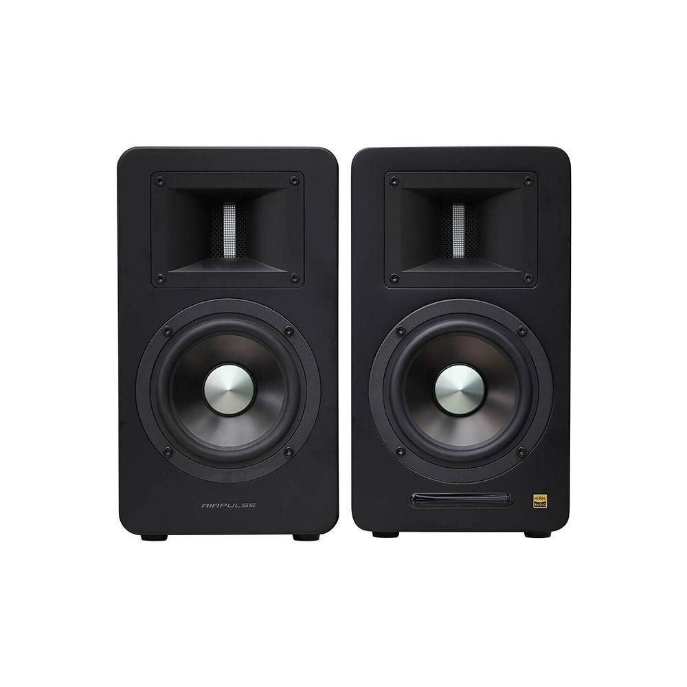 Airpulse A100 Wireless Active Miniature Speakers - Premium Sound Quality, Bluetooth 5.0, Matte Black Finish - Perfect for Home, Office, and Outdoor Entertainment
