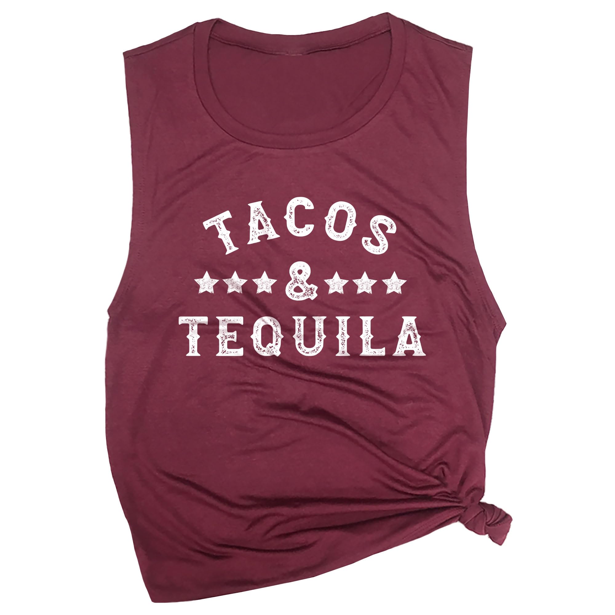 Funny Tacos & Tequila Workout Tank Top - Sleeveless Gym & Yoga Top for Women | Cinco De Mayo Fitness