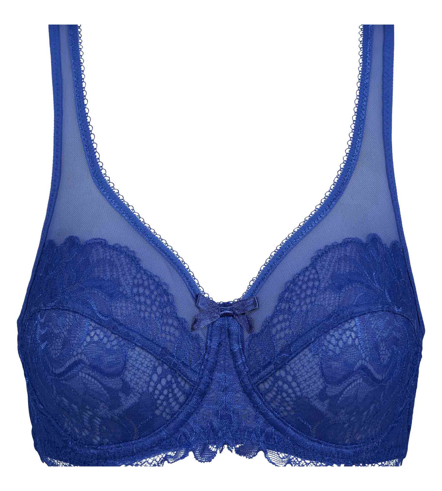Lace Support Bra in Stellar Blue - Comfortable & Essential for Everyday Wear - Perfect for Work, Yoga, and Relaxation