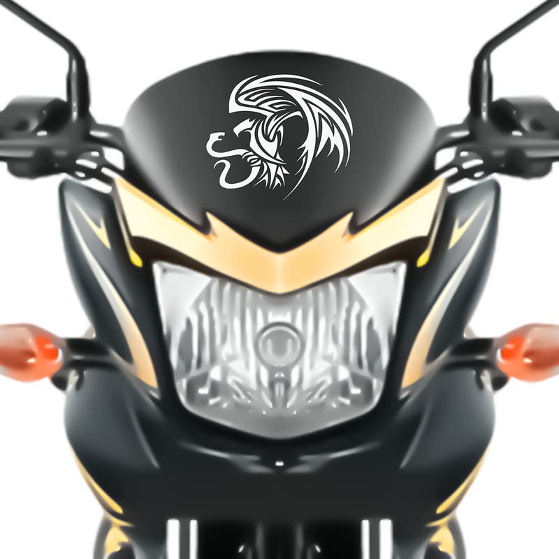 Premium Eagle with Snake Bike Sticker for Racing Bikes, Sports Bikes, Scooters - White Vinyl Decal (6x6 Inch) - Waterproof & Durable for Outdoor Use - Perfect for Motorcycle Helmets, Laptops & Car Windows